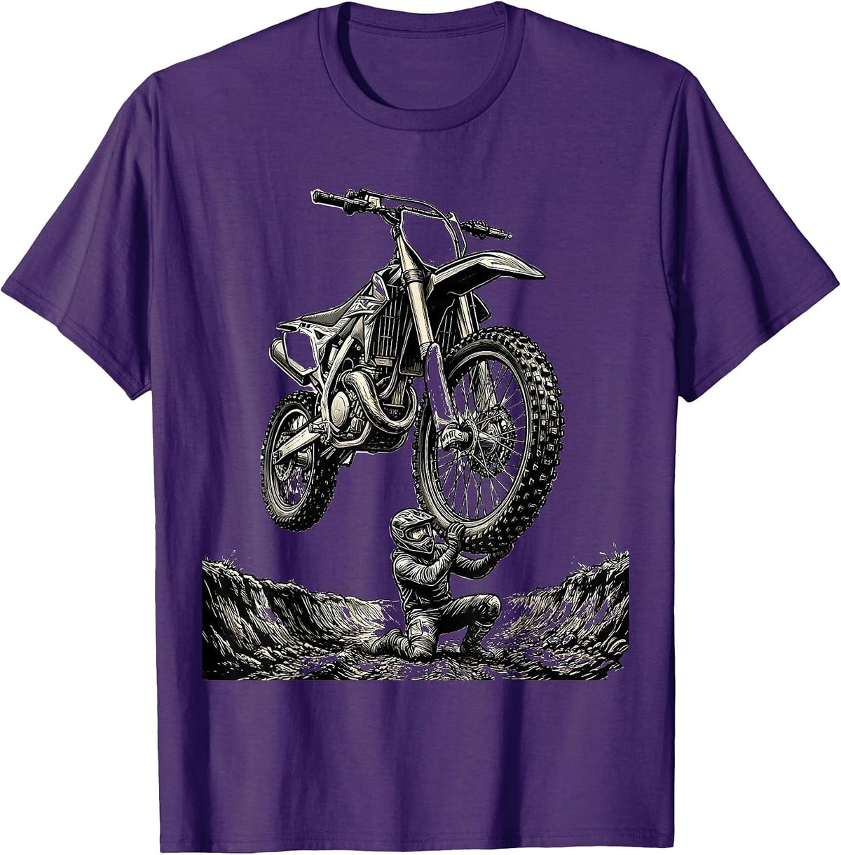 Dirt Bike Over Rut Humor Motocross Rider Gift T-Shirt - Purple