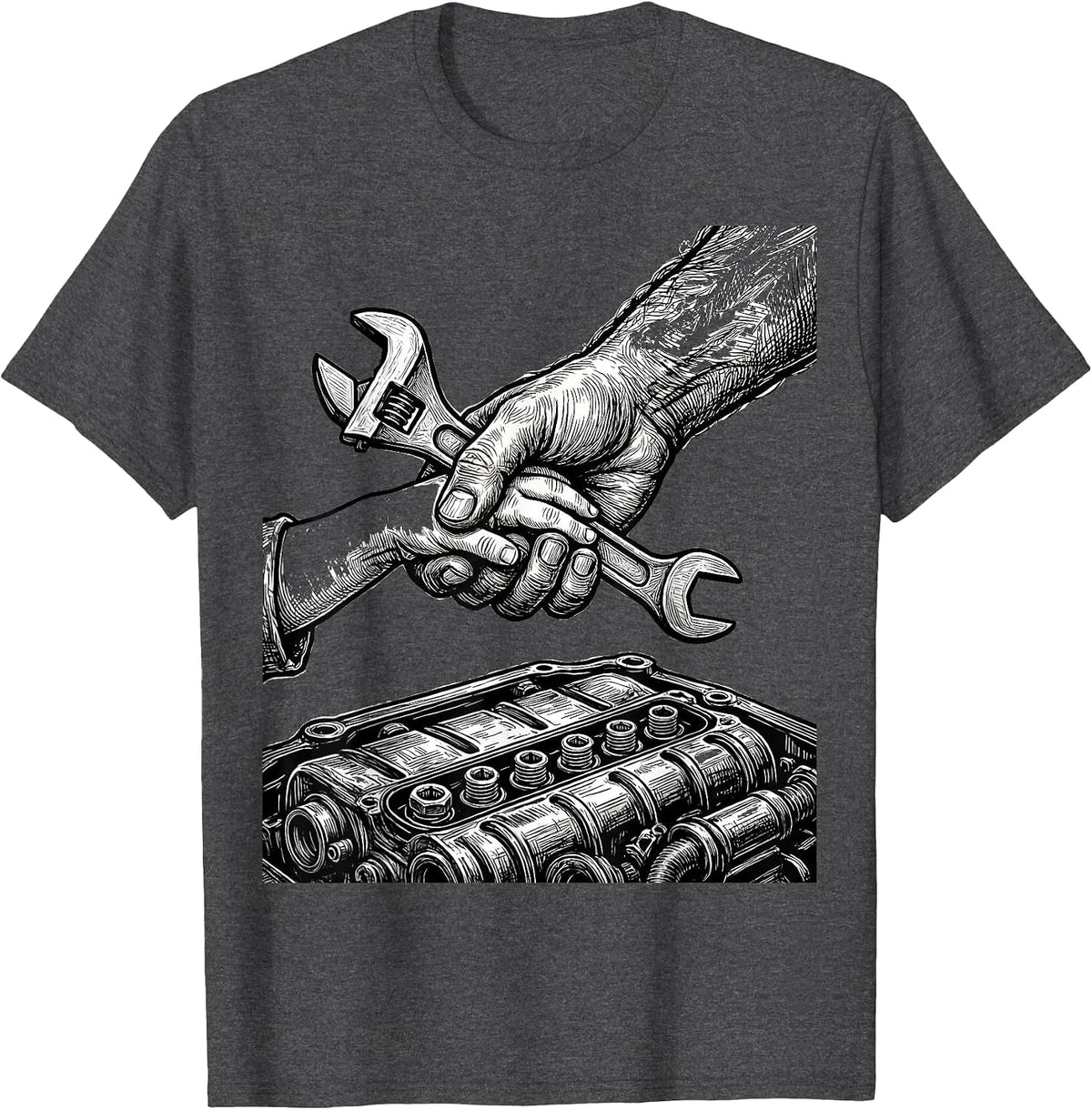 Men's Teach Kids to Change Oil Graphic Tee T-Shirt - Dark Heather Grey