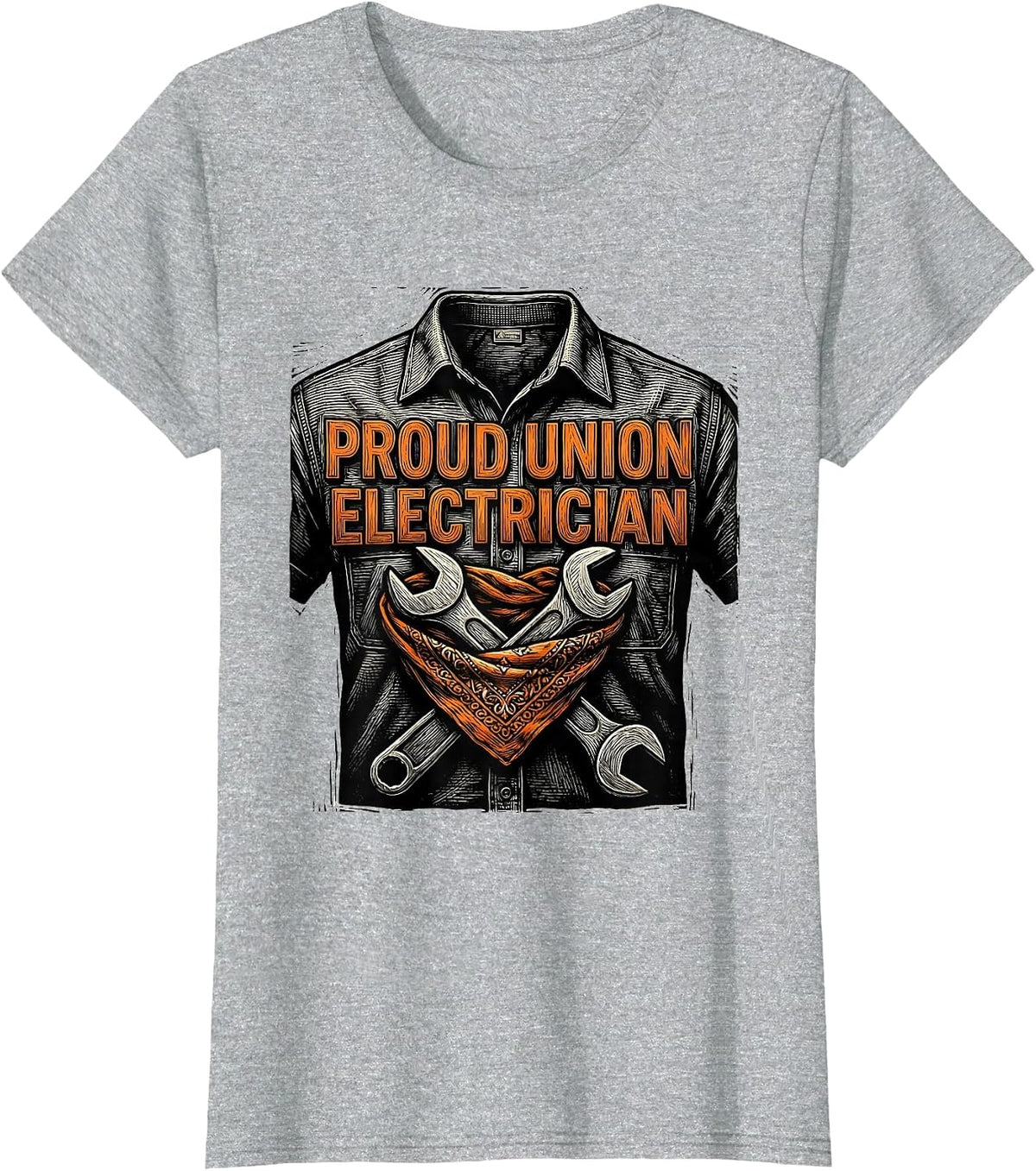 Proud Union Electrician Skilled Worker Labor Pride T-Shirt - Heather Grey