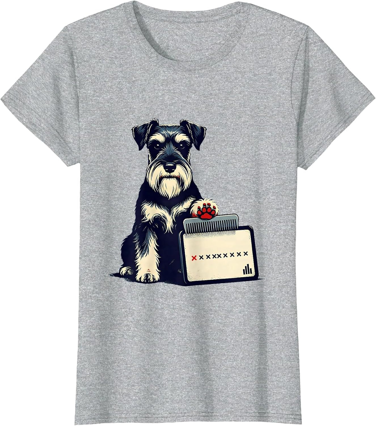 Miniature Schnauzer Grooming Humor Pet Lover T-Shirt - Heather Grey