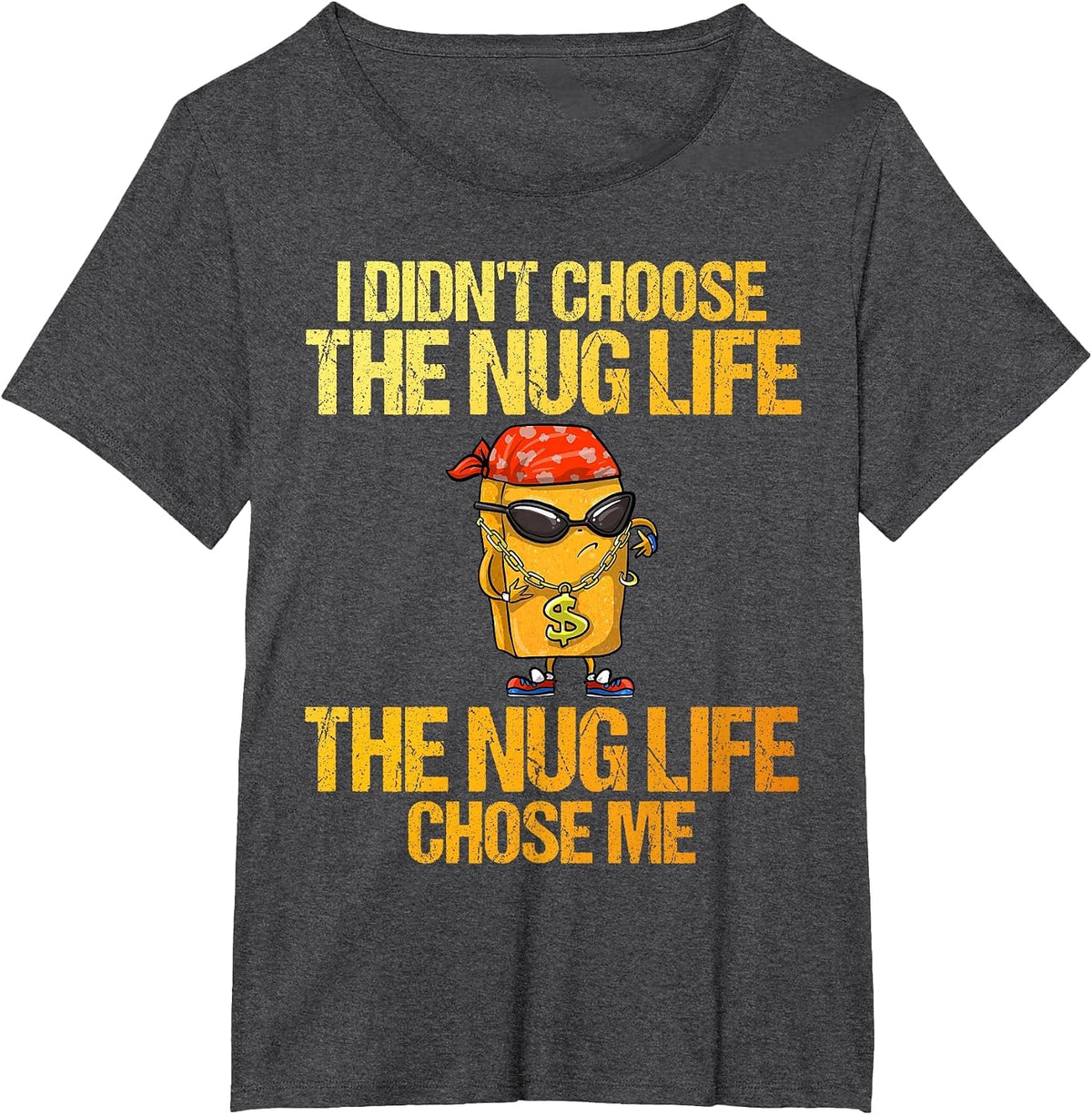 Chicken Nugget Art for Men Women Kids Chicken Nugget Lover T-Shirt - Dark Heather Grey