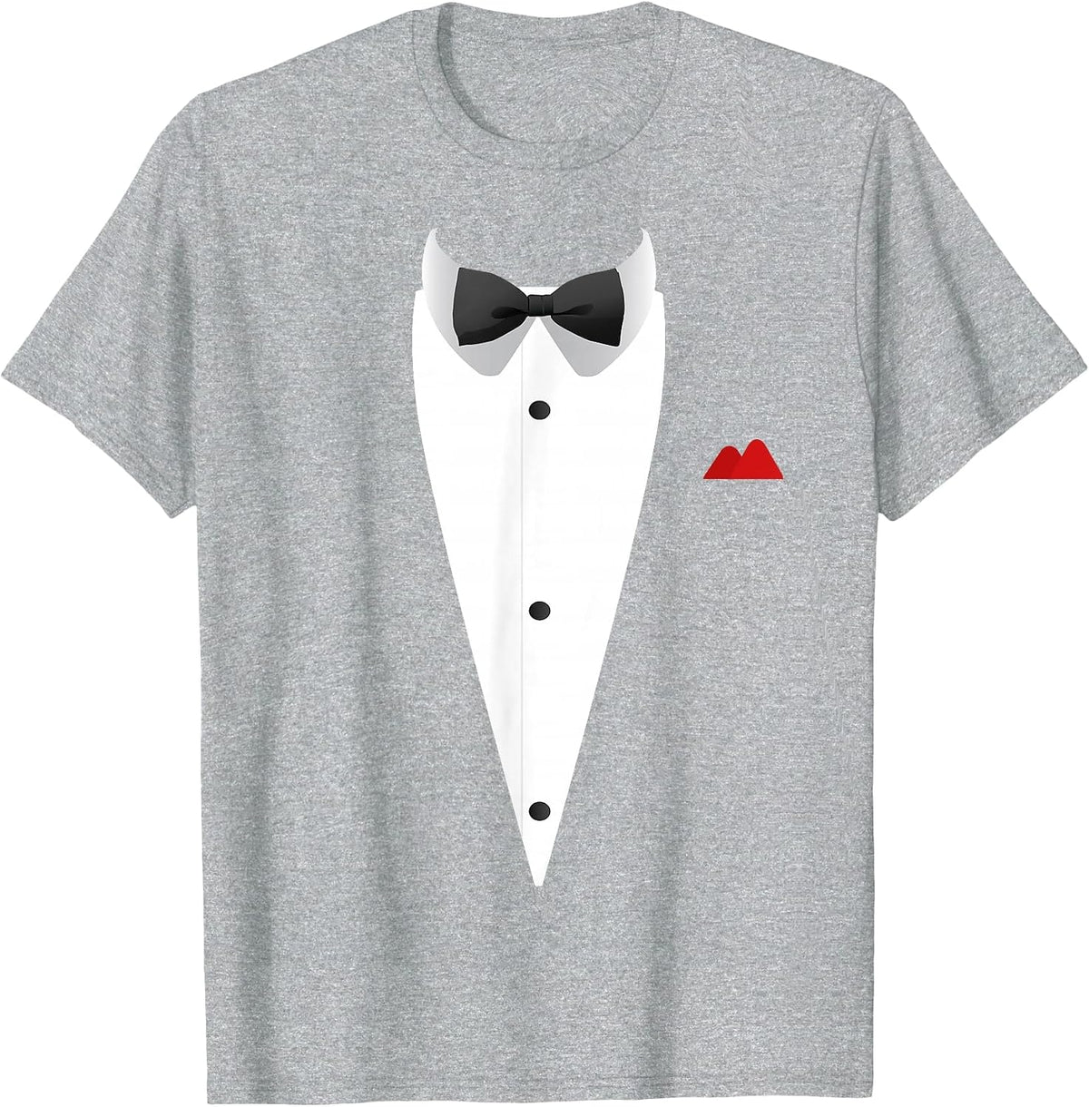 Tuxedo with Bow Tie for Funny Wedding and Special Occasions T-Shirt - Heather Grey