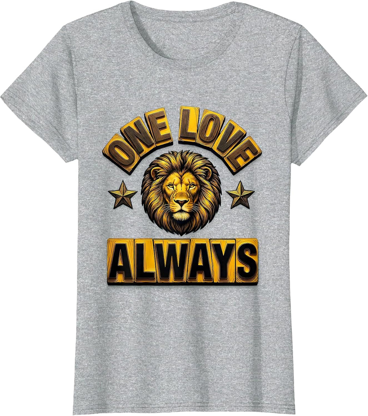 One Love Always Jamaica Reggae Inspired Design T-Shirt - Heather Grey