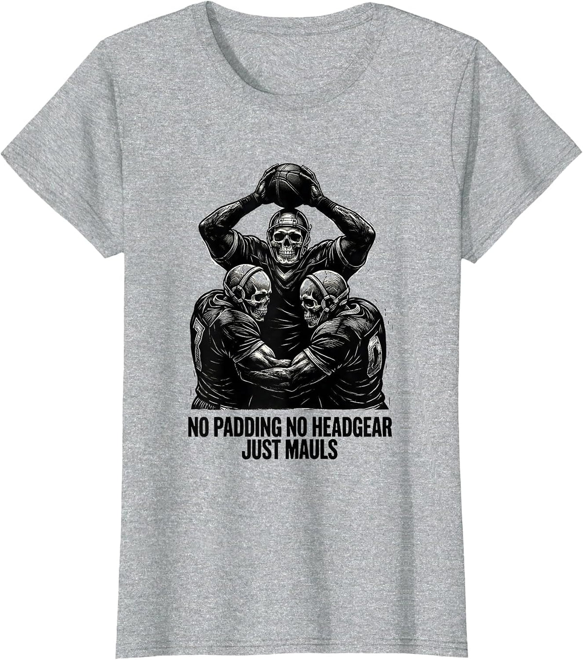 Women's No Padding No Headgear Just Mauls Funny Rugby Player Vintage T-Shirt - Heather Grey