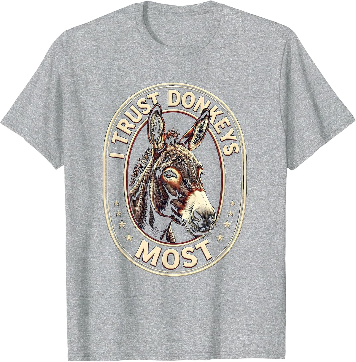 Men's I Trust Donkeys Most Funny Vintage Donkey Farm Animal Humor T-Shirt - Heather Grey