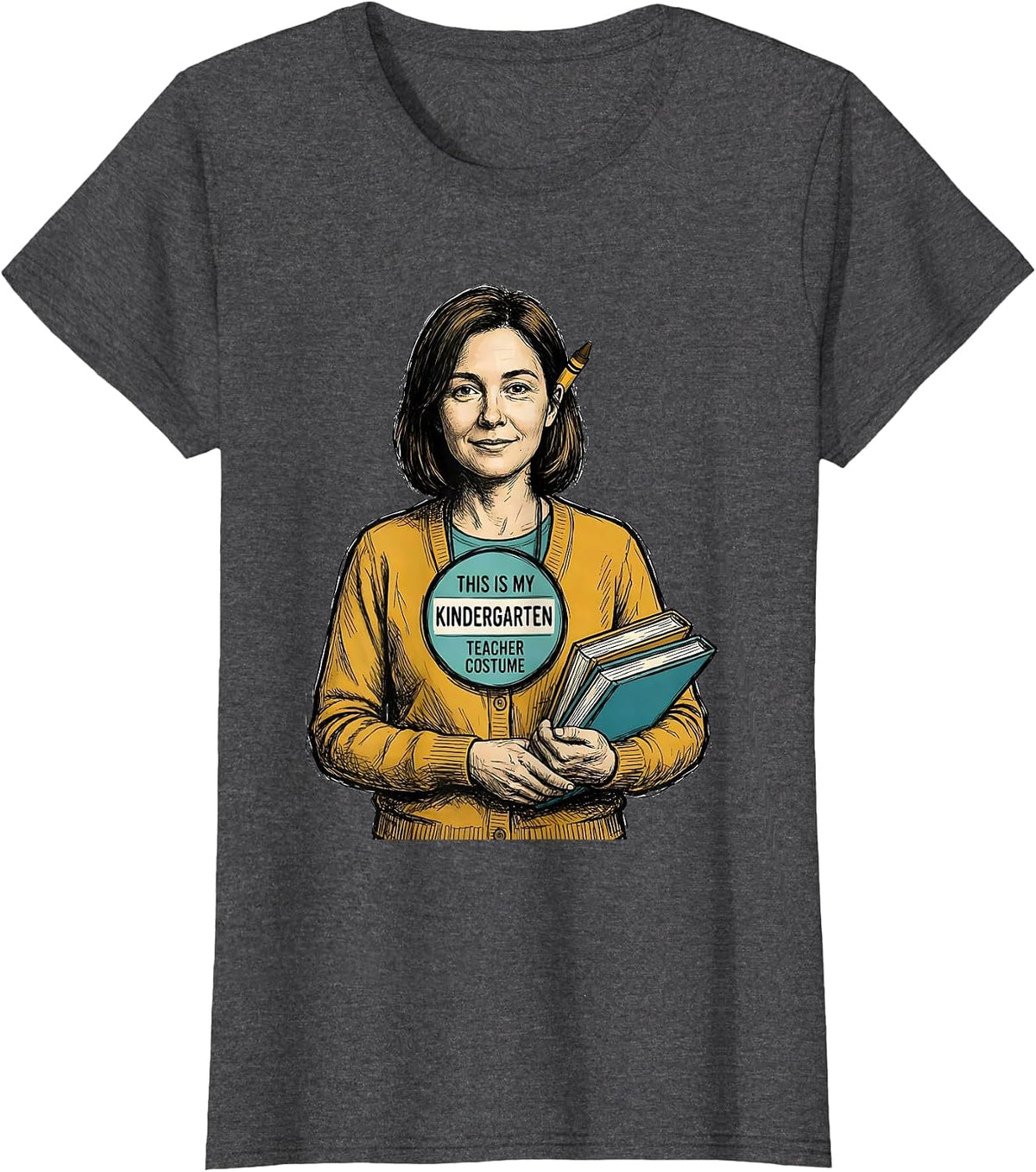 Women's This Is My Kindergarten Teacher Costume Funny Halloween T-Shirt - Dark Heather Grey