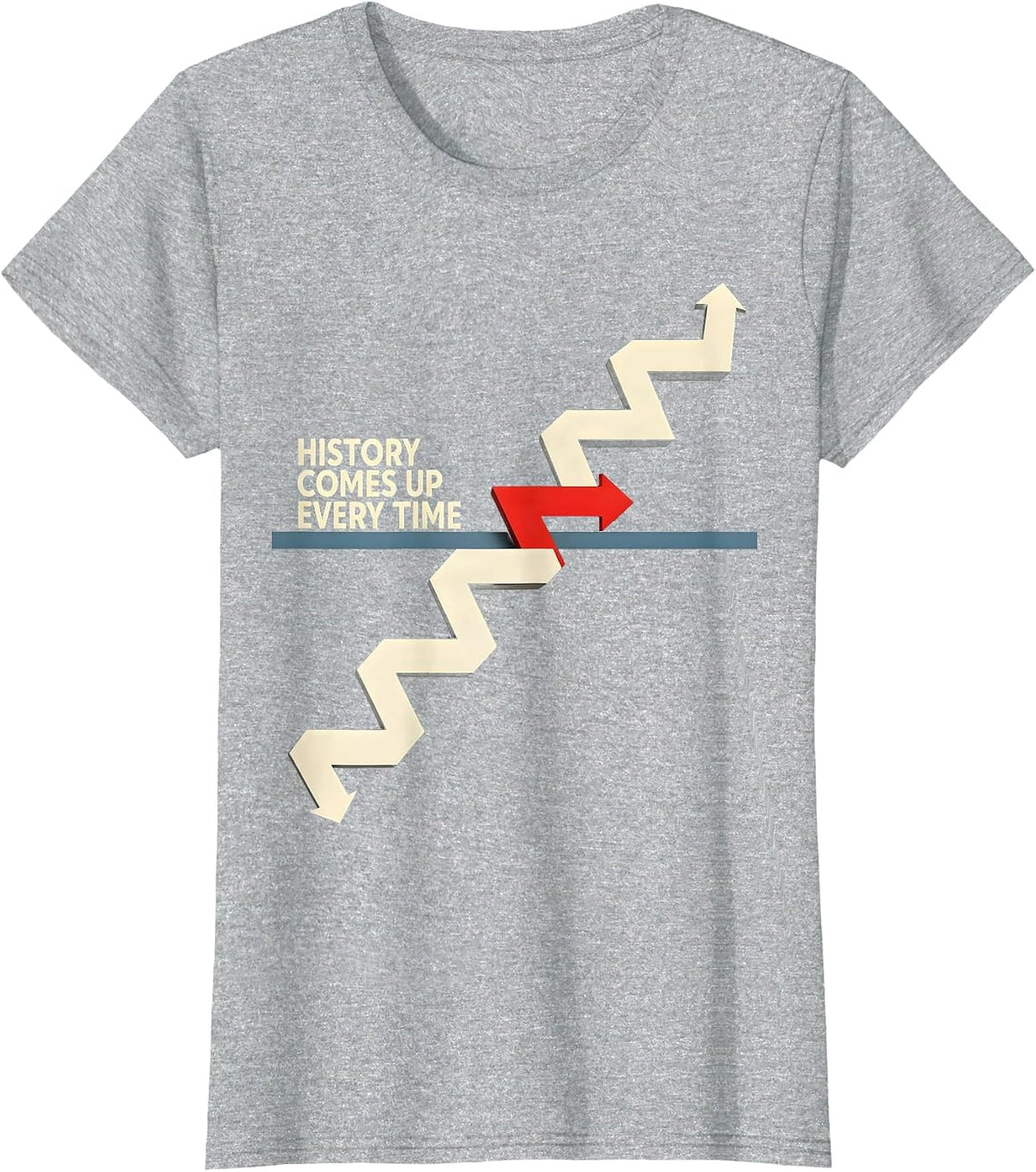 Women's History Comes Up Every Time Constructivist Poster Funny T-Shirt - Heather Grey