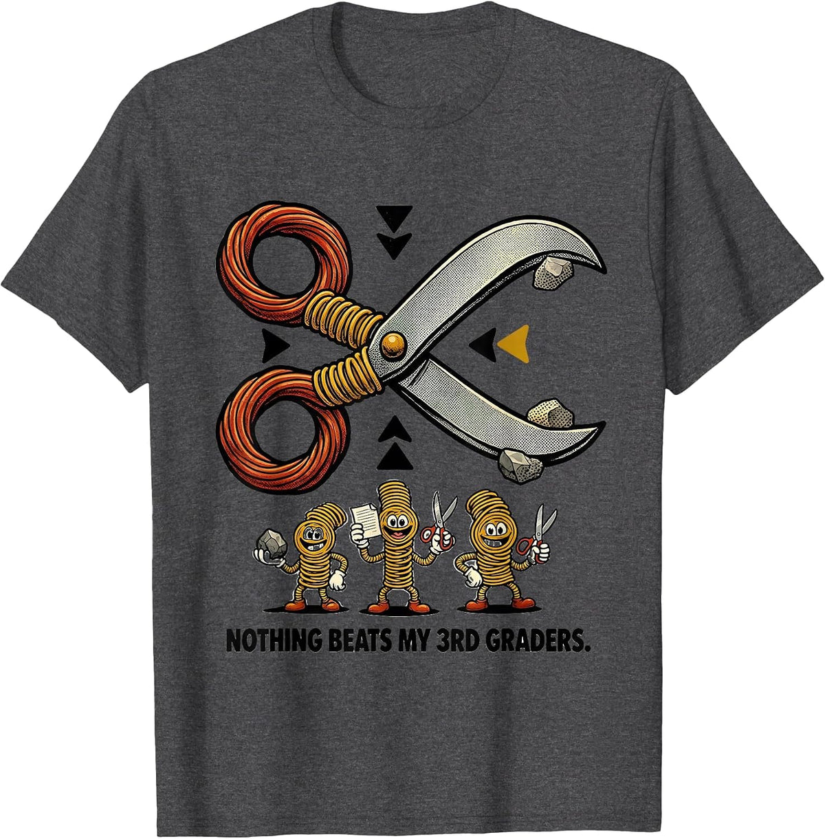 Nothing Beats My 3rd Graders Funny Back To School Kids T-Shirt - Dark Heather Grey