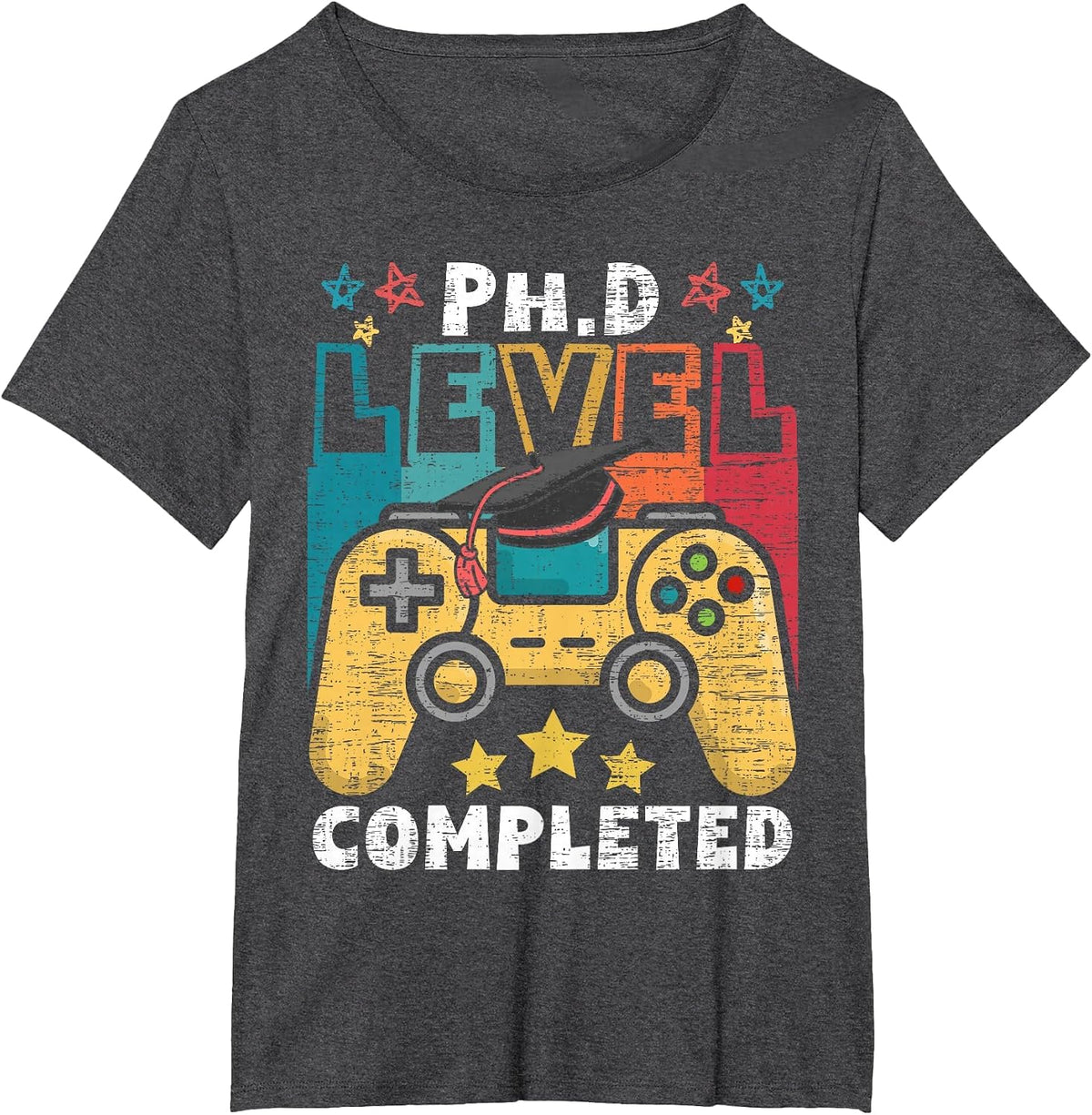 PhD Level Complete - PhD Graduate Ph.D. Graduation Doctorate T-Shirt - Dark Heather Grey