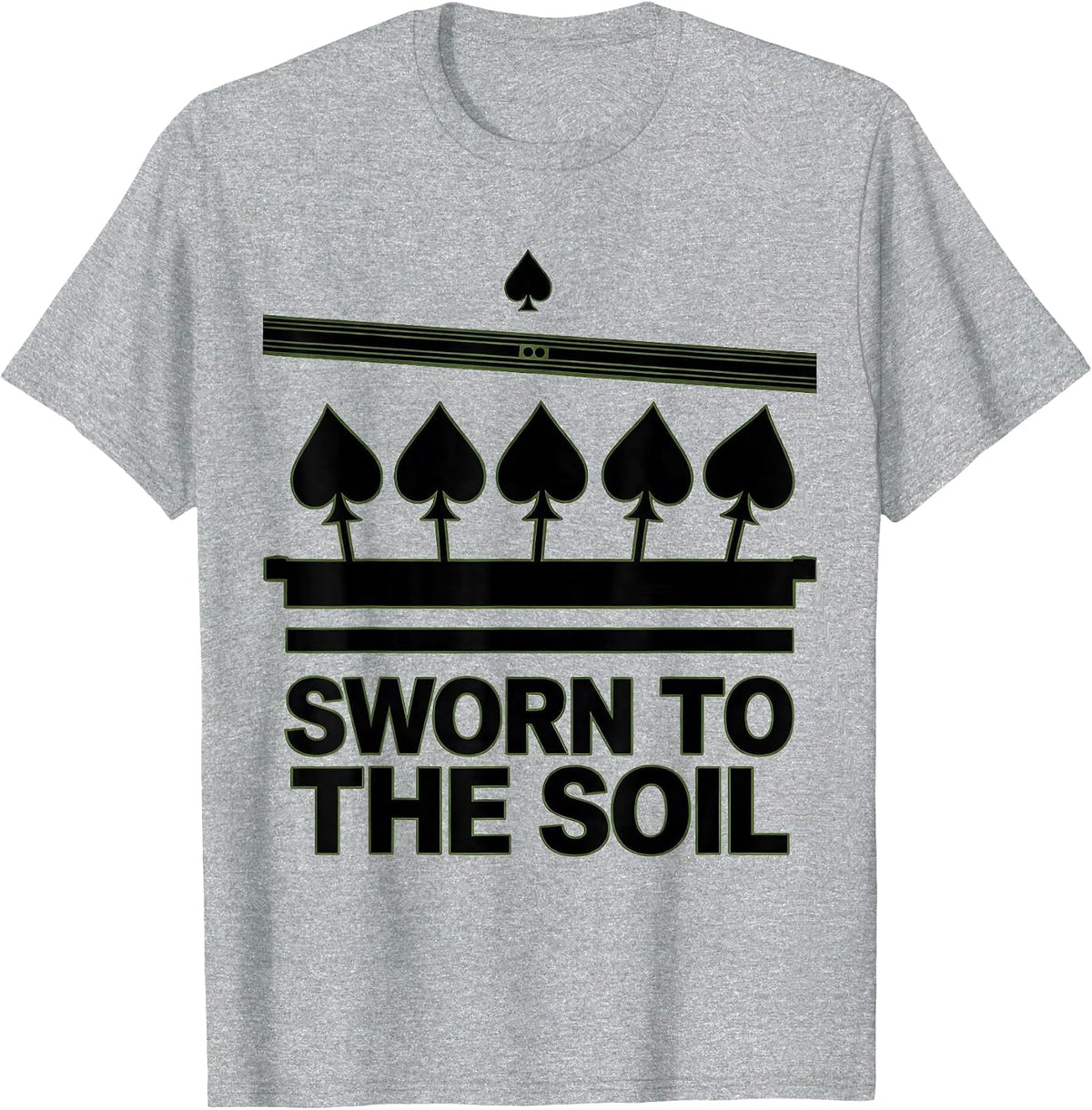 Men's Sworn To The Soil Tarot Card Funny Occult Reading Skeleton T-Shirt - Heather Grey