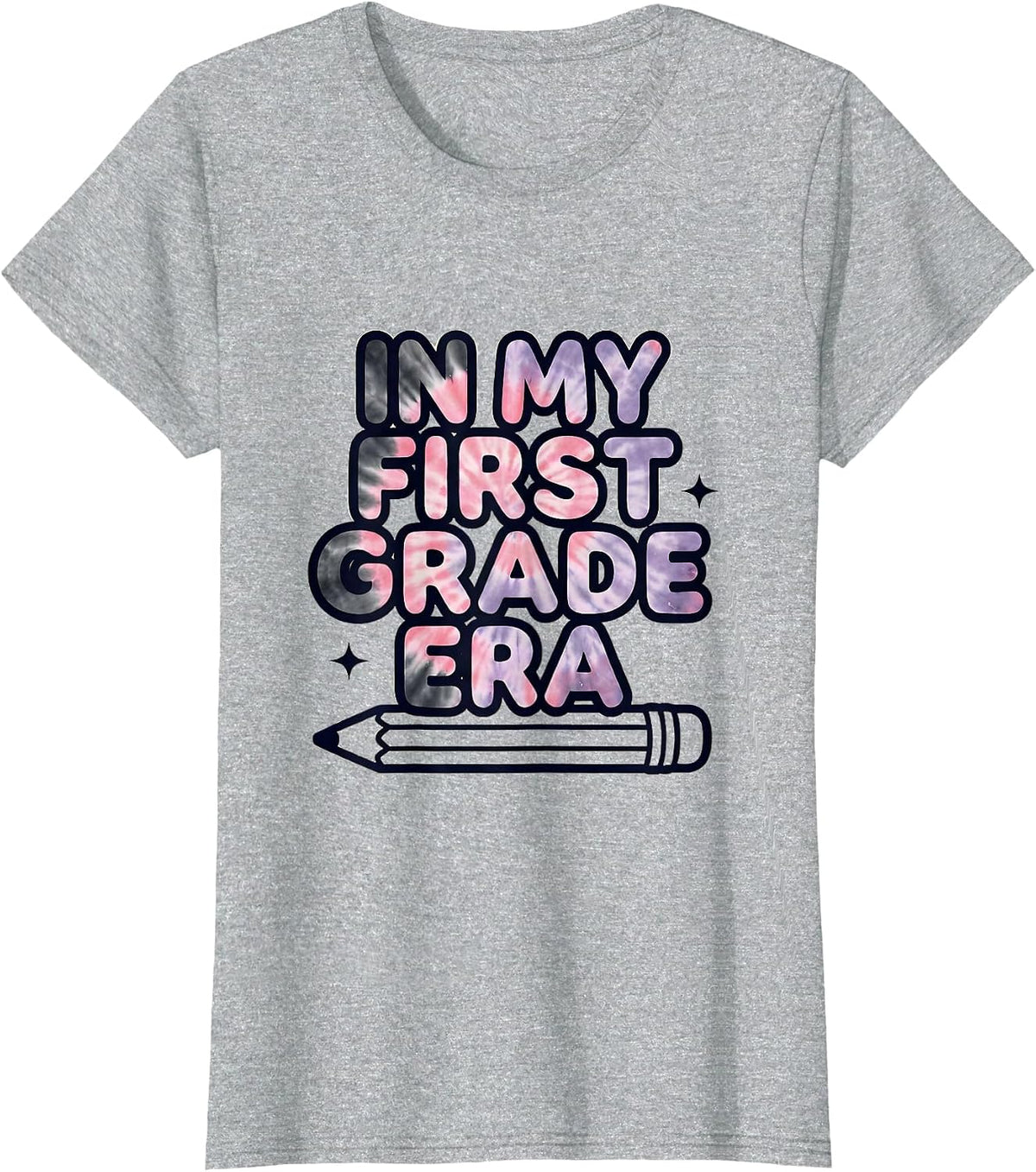 In My First Grade Era Girl Tie Dye 1st Grade Back to School T-Shirt - Heather Grey