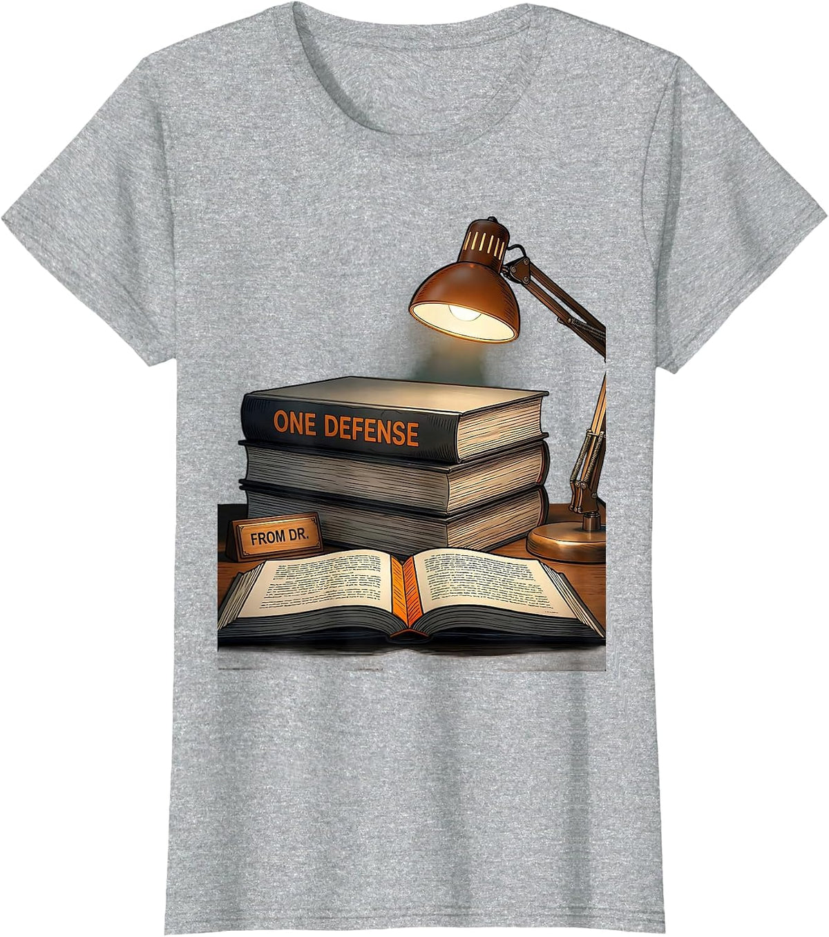 One Defense From Dr. Funny Doctoral Degree Graduation PhD T-Shirt - Heather Grey