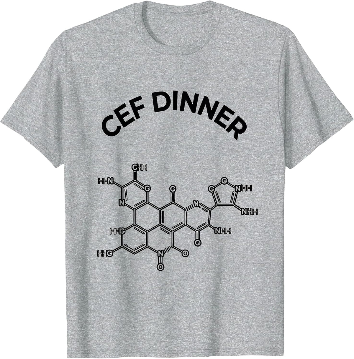 Men's Cef Dinner Thin-Line Cephalosporin Molecule Chemistry Pharma T-Shirt - Heather Grey