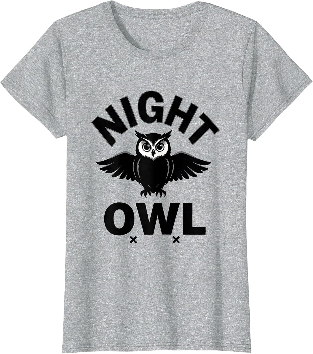 Women's Night Owl Funny Animal Meme Name Humor Sarcastic Couples T-Shirt - Heather Grey