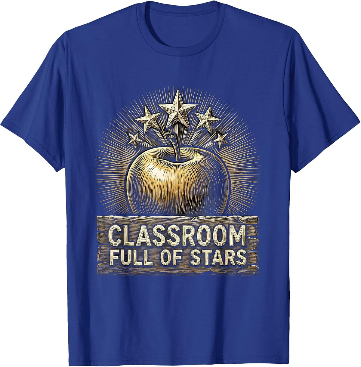 Classroom Full of Stars Elementary Teacher Design T-Shirt - Royal Blue