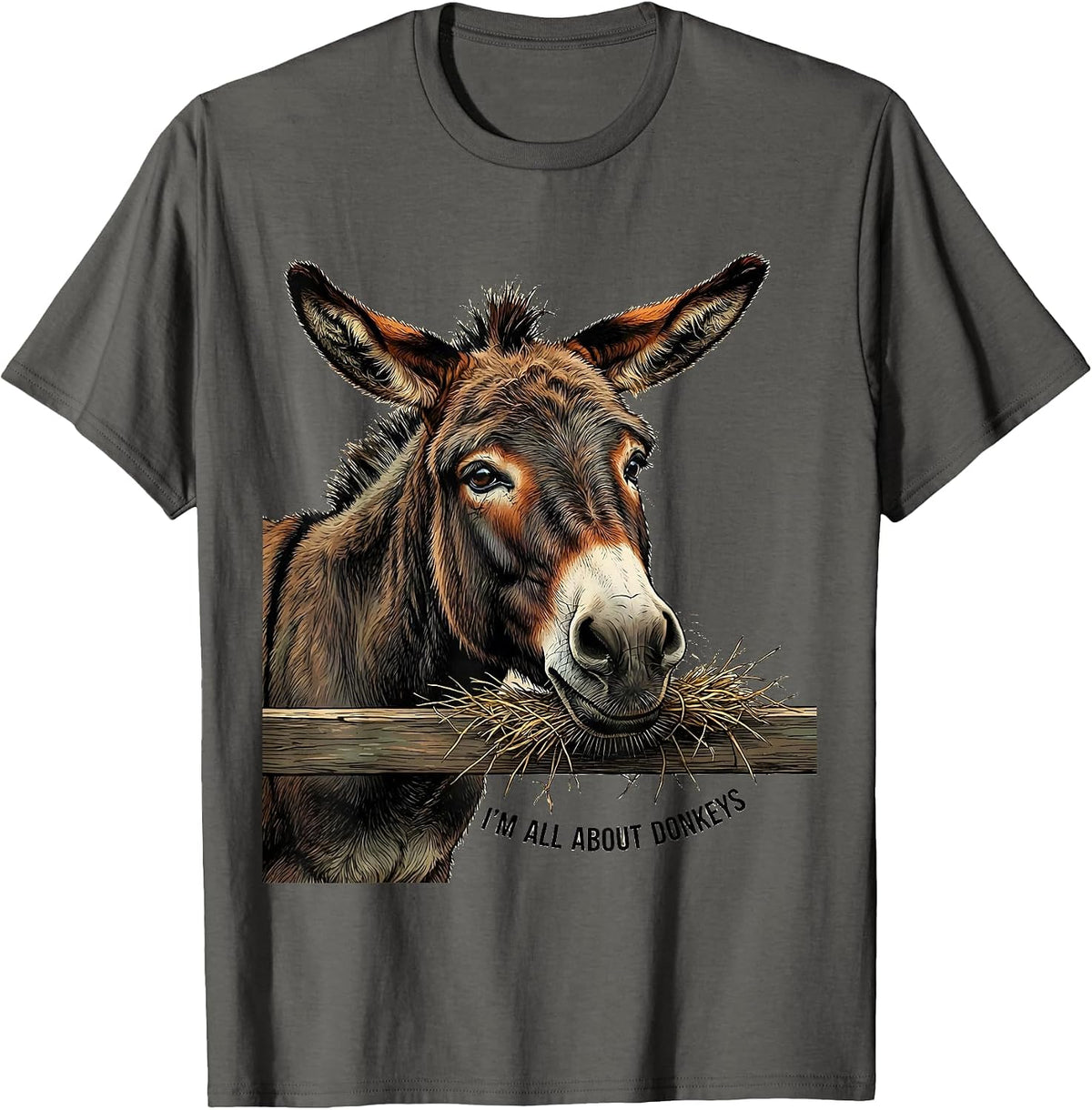 Men's I’m All About Donkeys Funny Donkey Lover Farm Animal Humor T-Shirt - Asphalt Grey