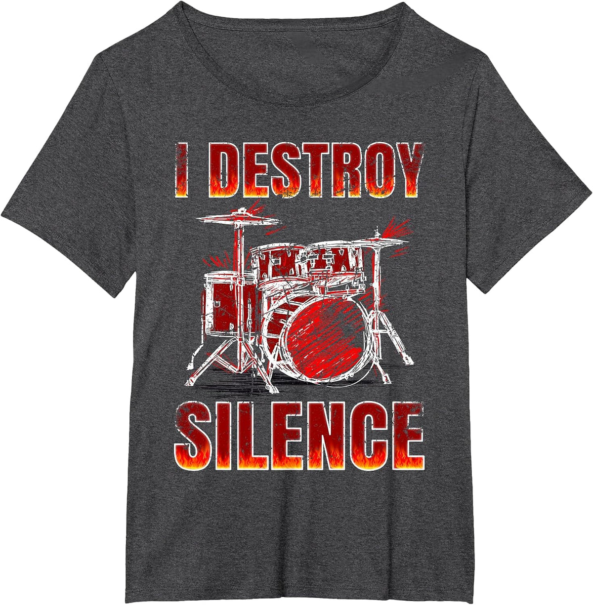 Drummer. Percussion. I Destroy Silence. T-Shirt - Dark Heather Grey