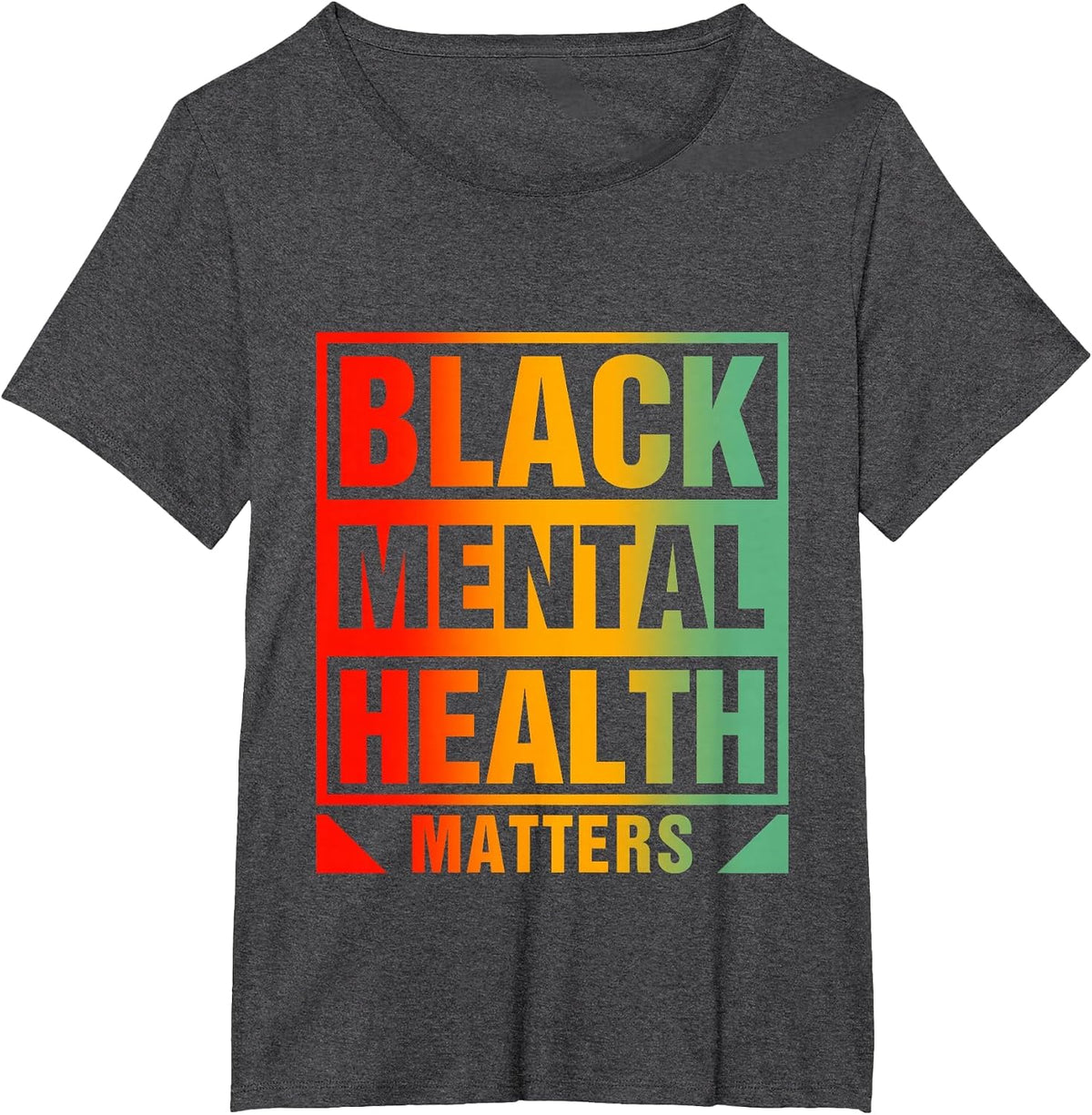 Black Mental Health Matters Human Brain Counselor Therapist T-Shirt - Dark Heather Grey