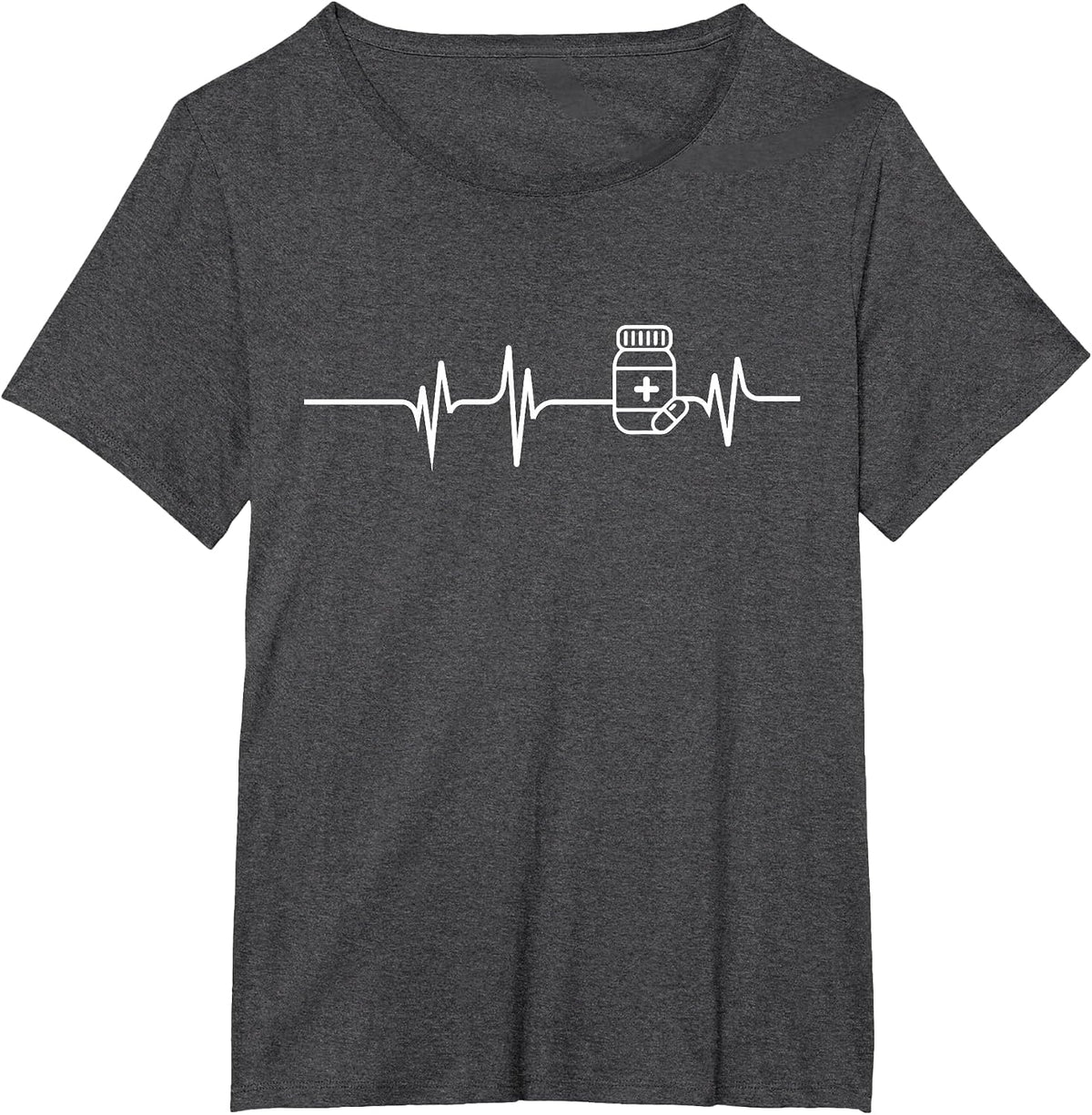 Pharmacist Heartbeat - Pharmacist Technician PharmD T-Shirt - Dark Heather Grey