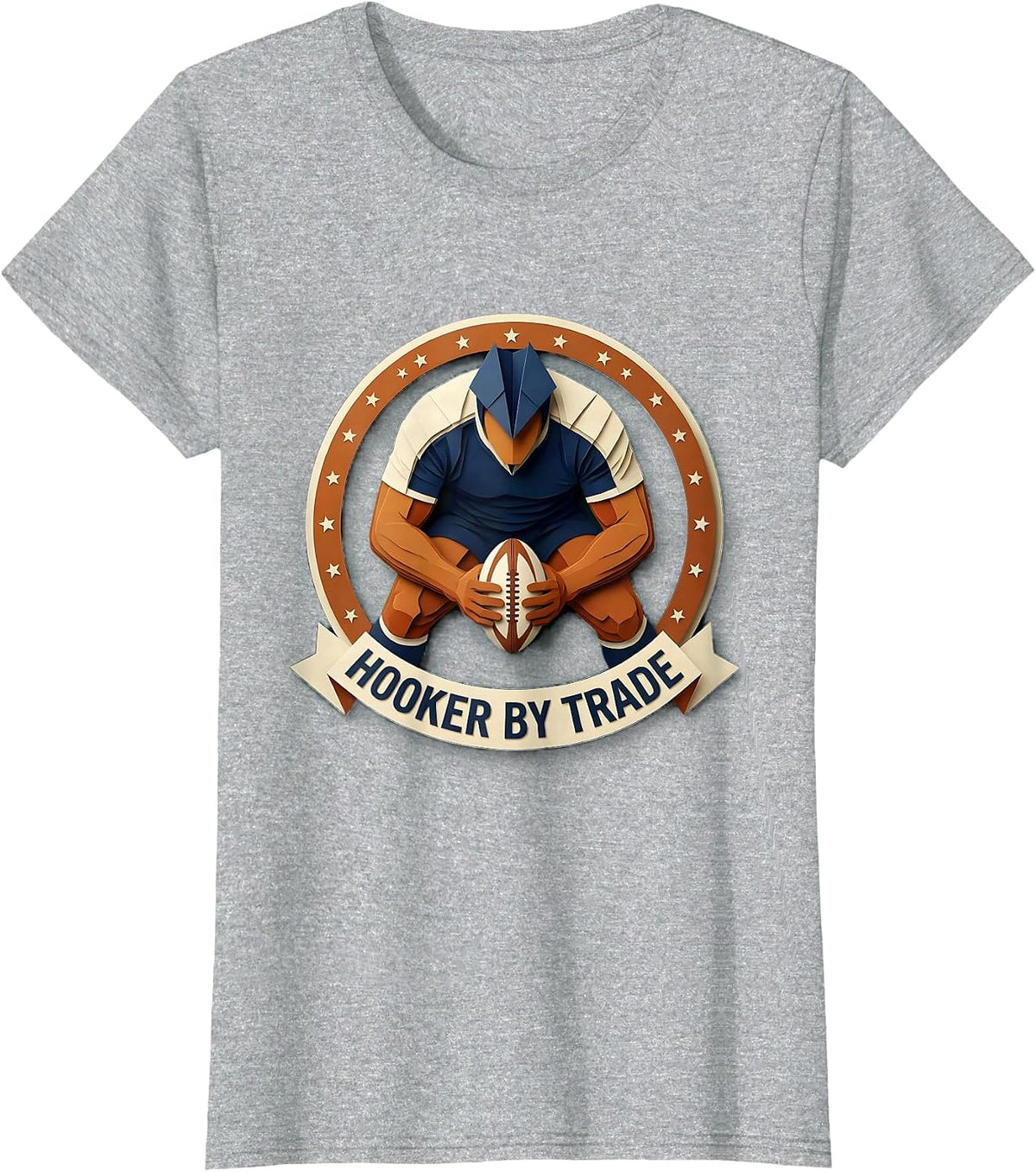 Hooker By Trade Rugby Player Design T-Shirt - Heather Grey
