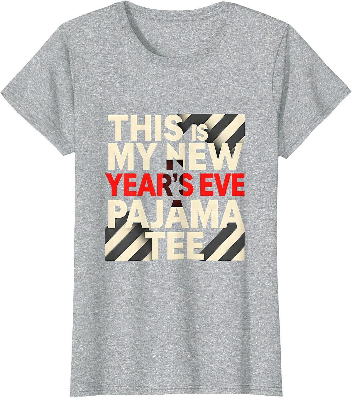 This Is My New Year's Eve Pajama Tee Funny Family Matching T-Shirt - Heather Grey