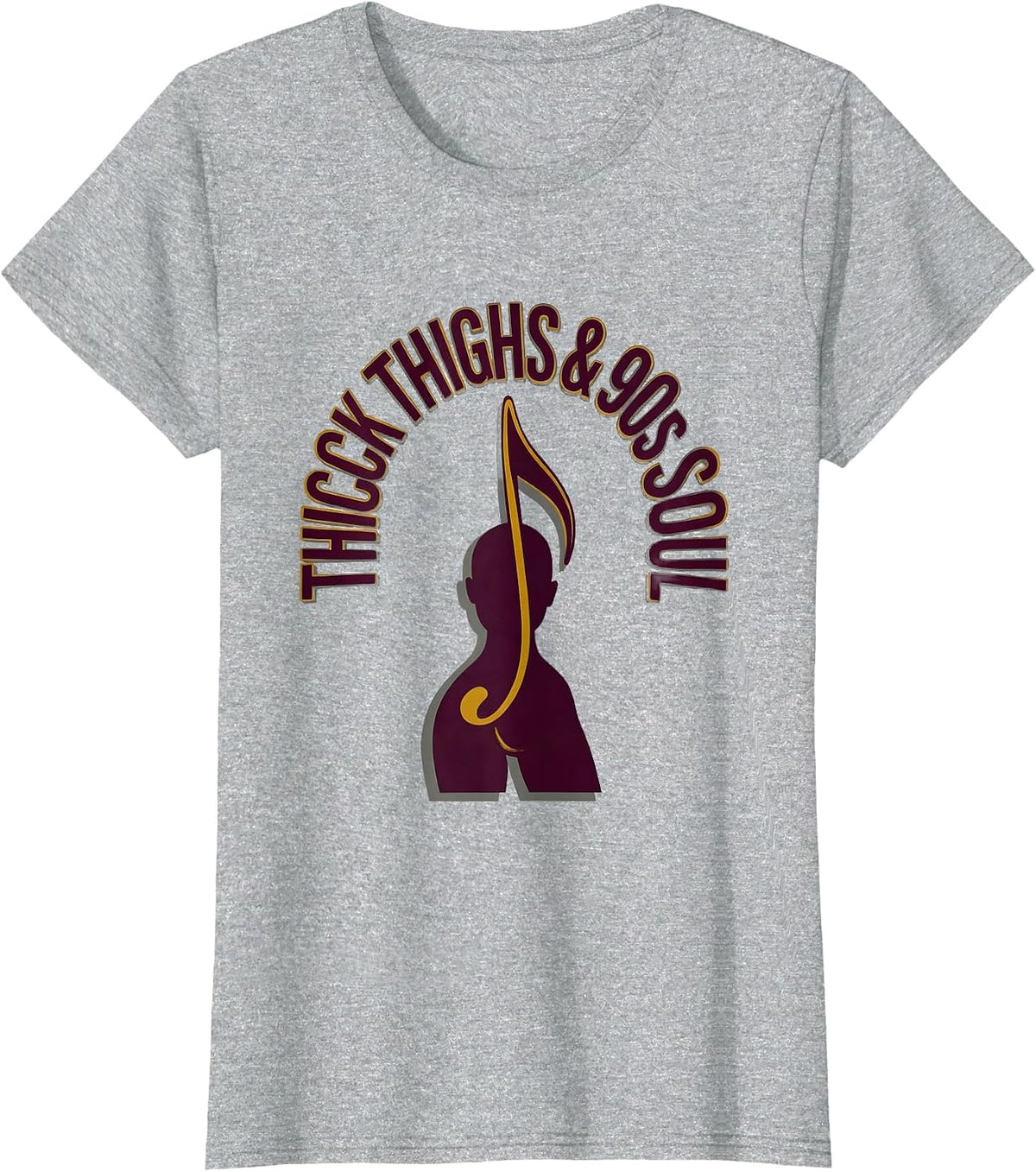Thick Thighs & 90s Soul Retro Body-Positive Music Lover T-Shirt - Heather Grey