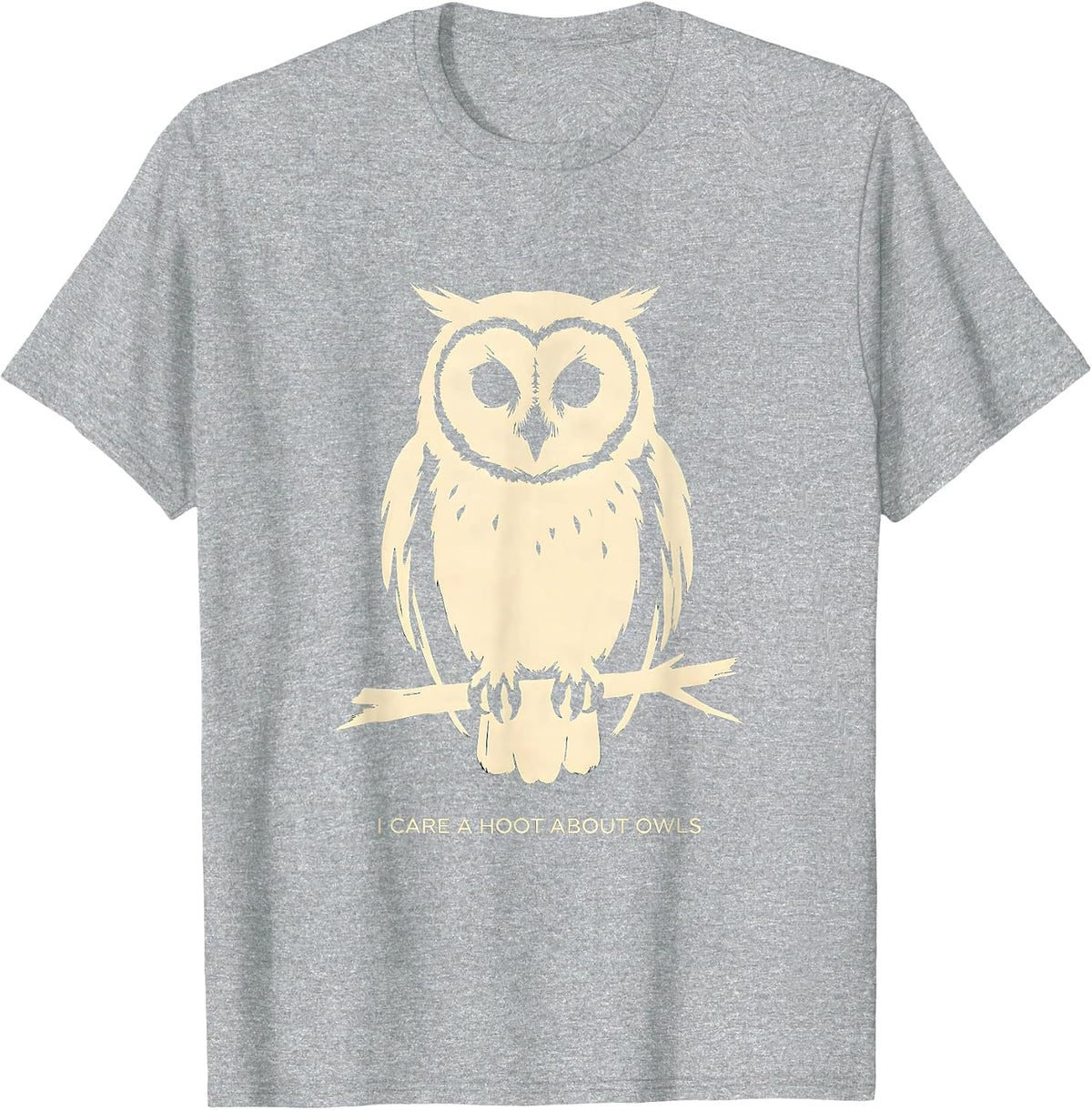 Men's I Care A Hoot About Owls Funny Owl Lover Birdwatcher Humor T-Shirt - Heather Grey