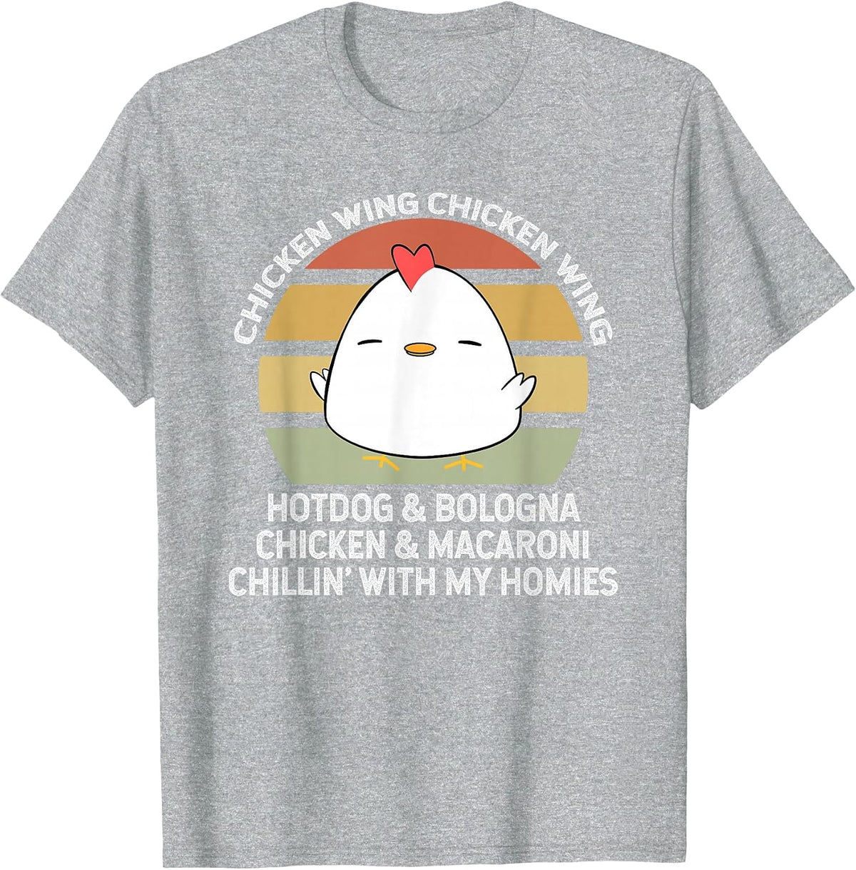 Chicken Wing Chicken Wing Hot Dog and Bologna T-Shirt - Heather Grey