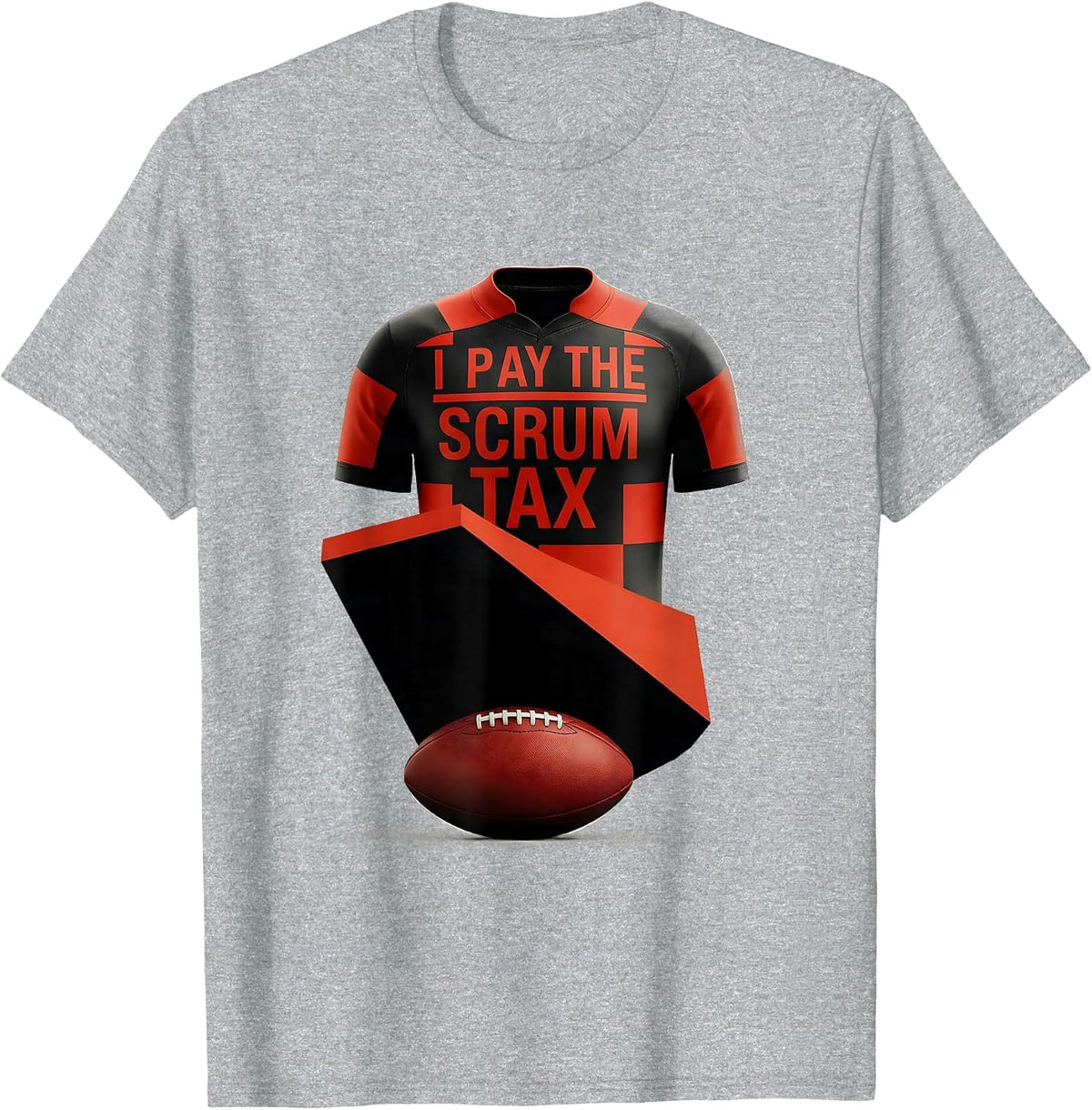 Men's I Pay The Scrum Tax Funny Rugby Player Coach Fan Humor T-Shirt - Heather Grey