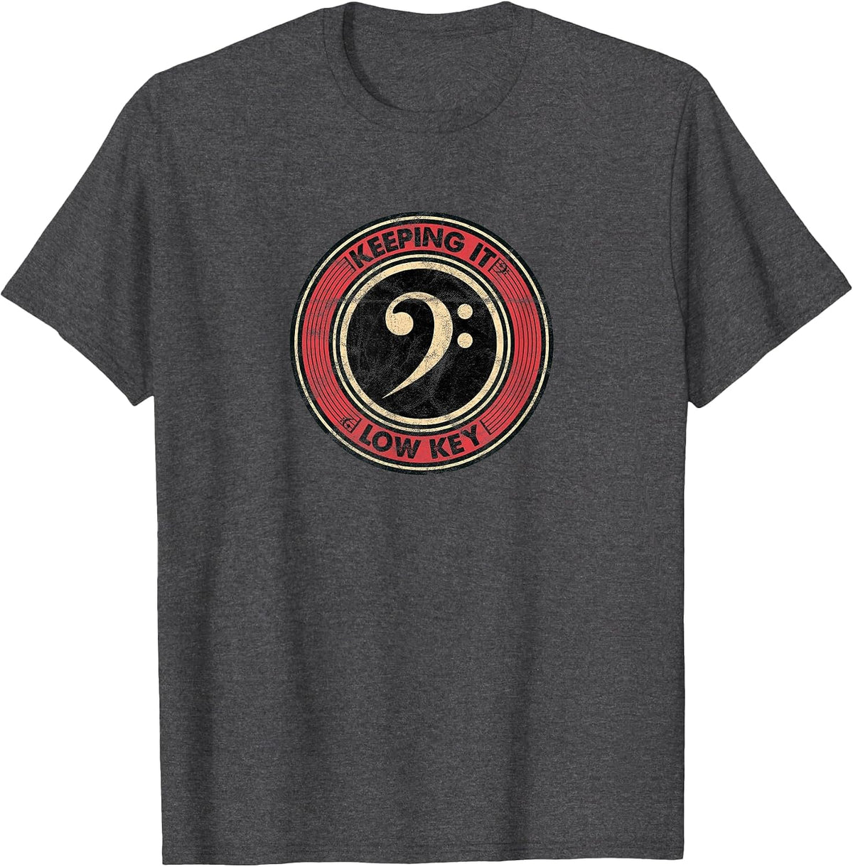Music Theory Love Key Musical Keeping It Low Key Vintage T-Shirt - Dark Heather Grey
