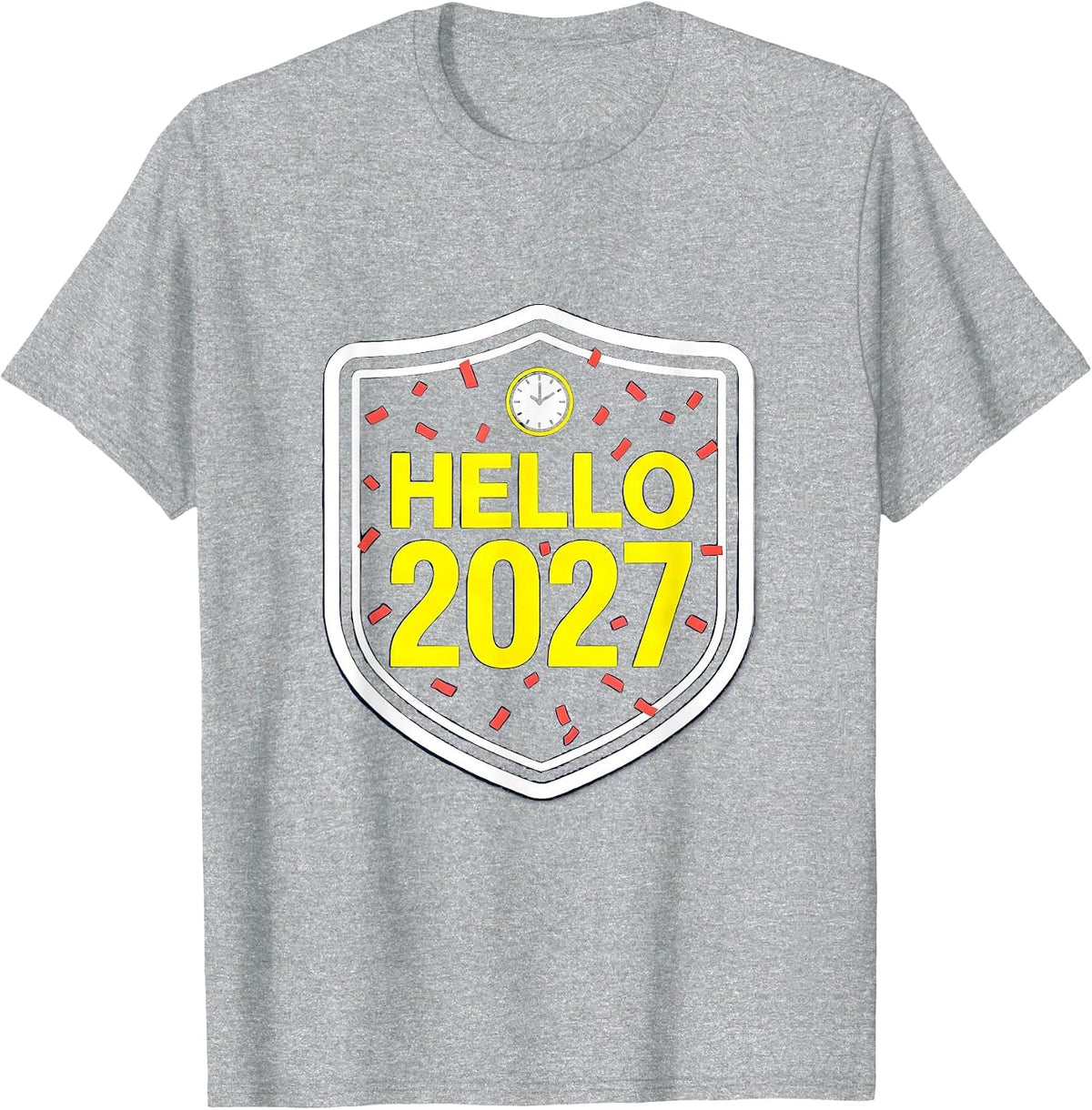 Men's Hello 2027 Novelty Party Wear New Year Eve Countdown T-Shirt - Heather Grey