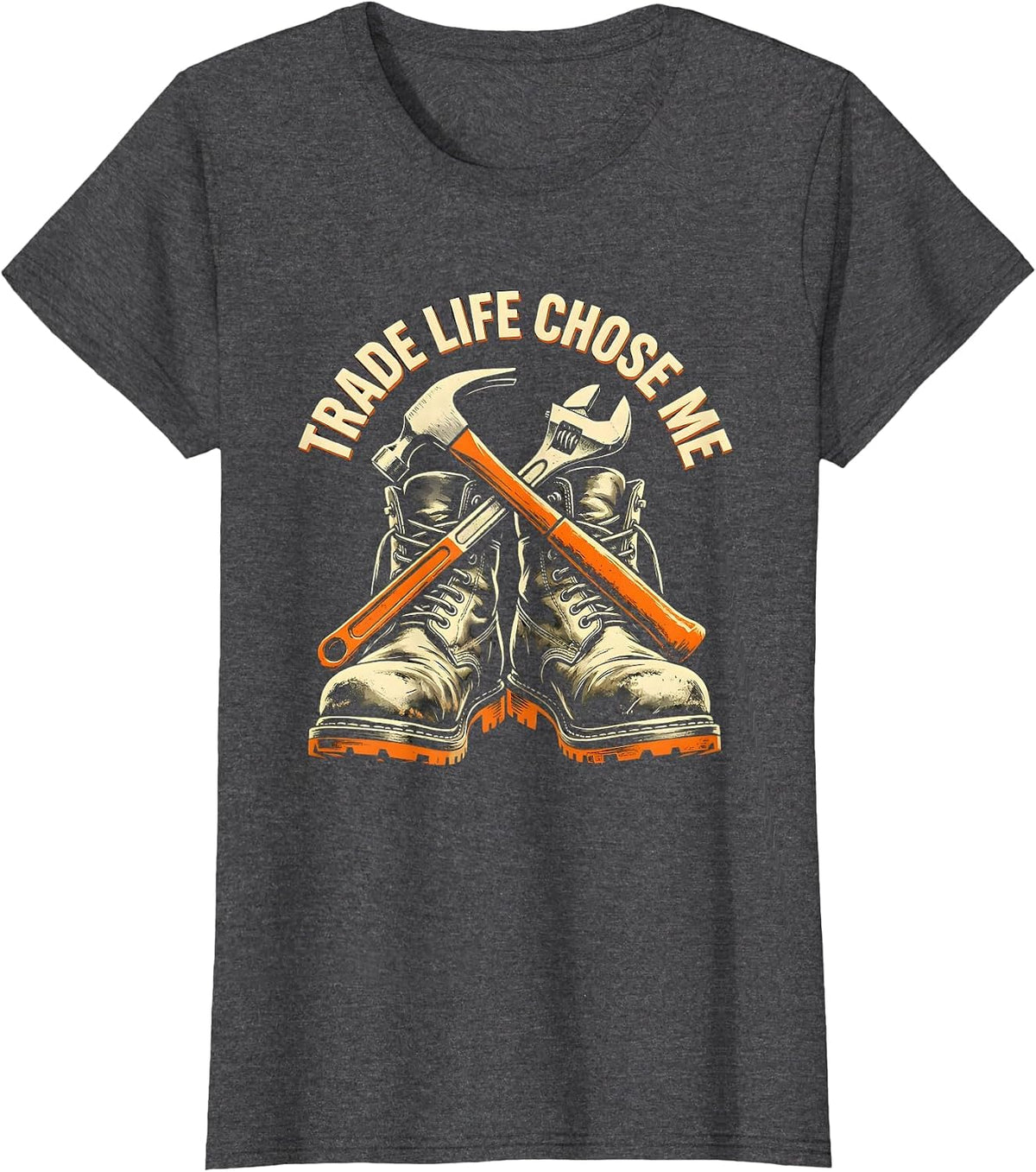 Women's Trade Life Chose Me Blue Collar Pride Design T-Shirt - Dark Heather Grey