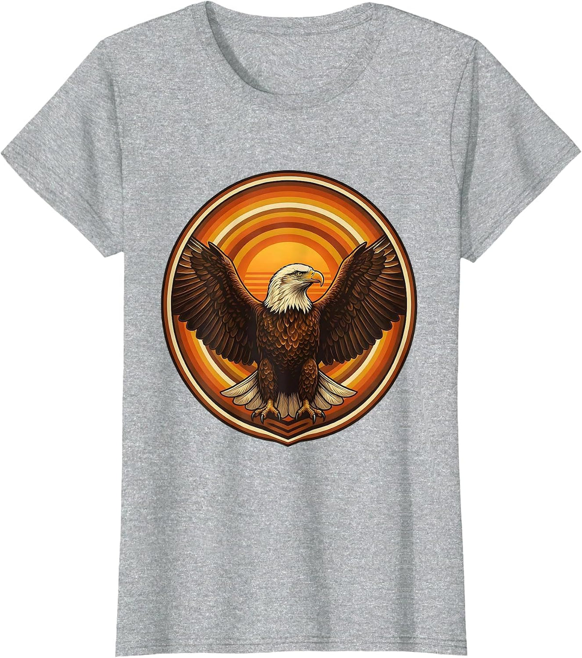 Women's 40th Birthday Bald Eagle Wings Spread Design T-Shirt - Heather Grey