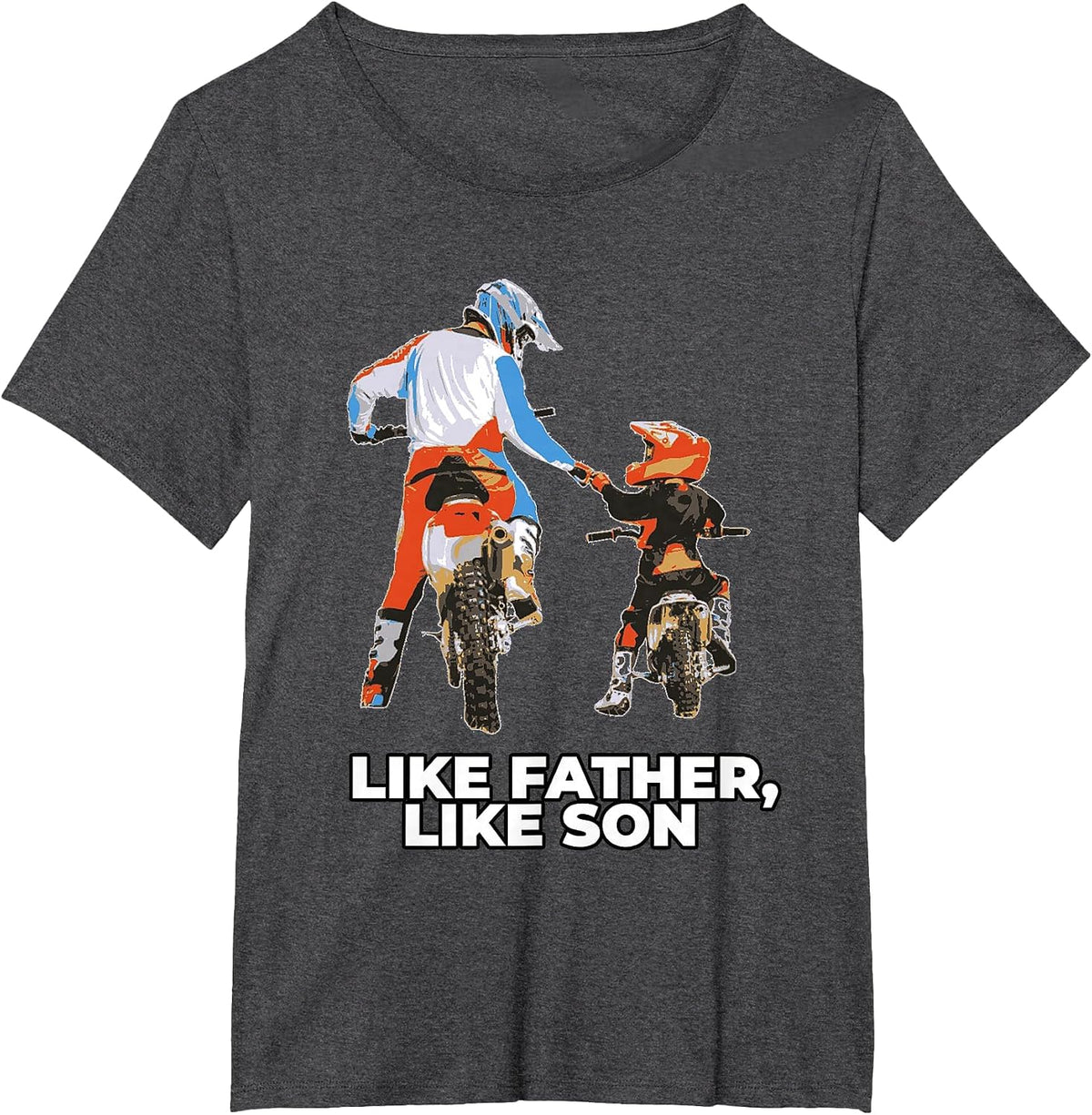 Moto Boss Braaap Dirt Bike Motocross Off-Roading T-Shirt - Dark Heather Grey