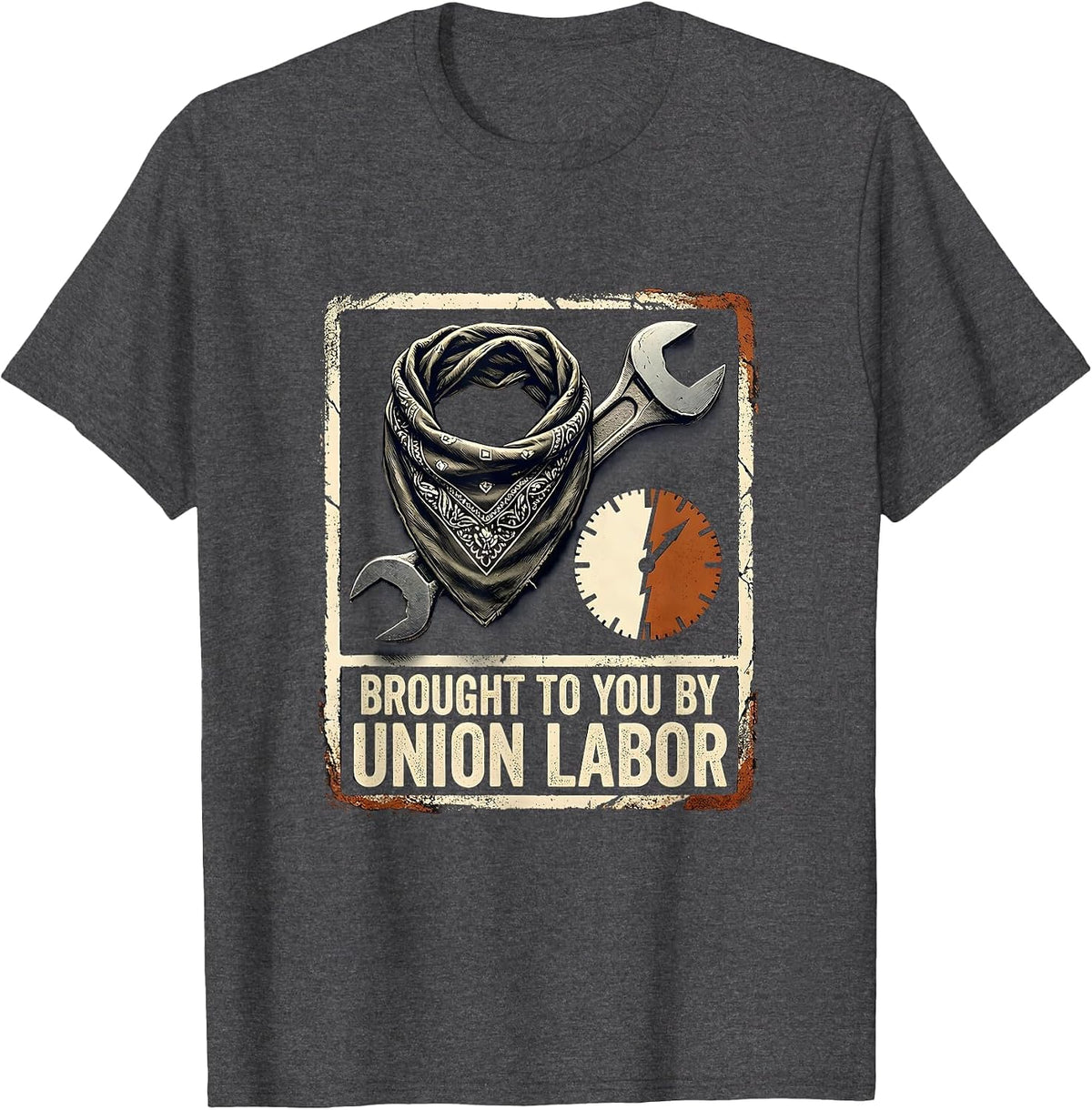Brought To You By Union Labor Rubber Stamp Union Pride T-Shirt - Dark Heather Grey