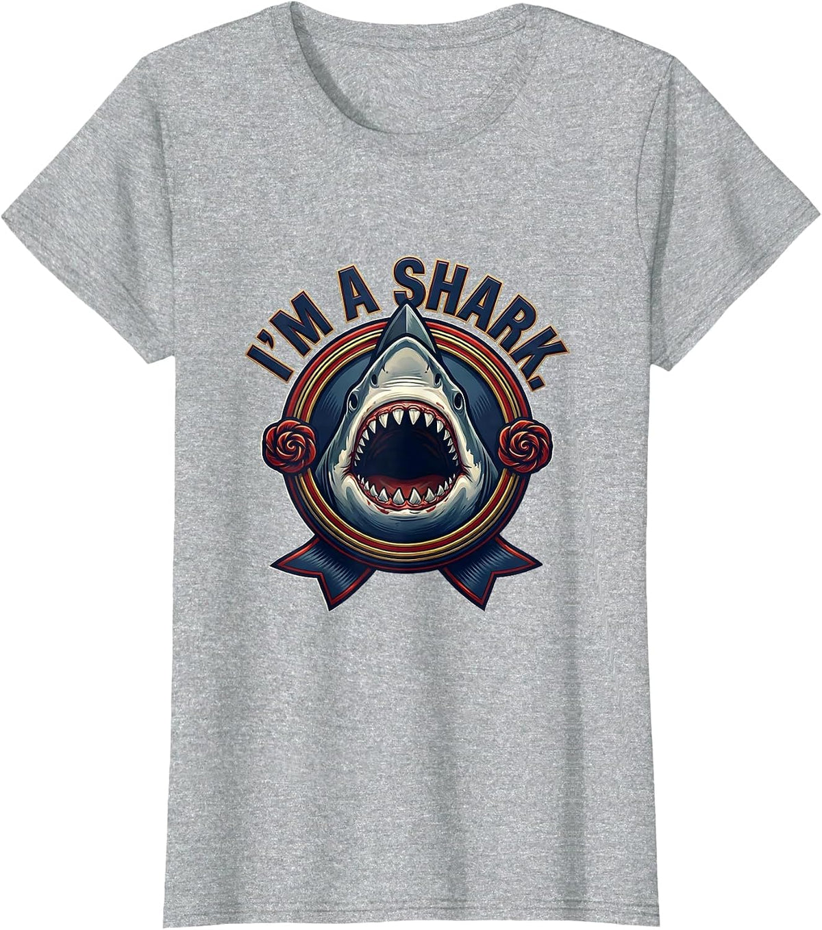 Women's I'm A Shark Funny Shark Jaw Halloween Costume Ocean Animal T-Shirt - Heather Grey