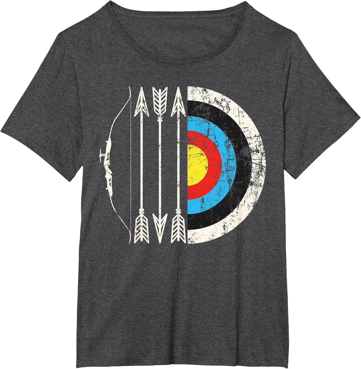 Archery Sport Bow and Arrows Target Archer Marksman T-Shirt - Dark Heather Grey