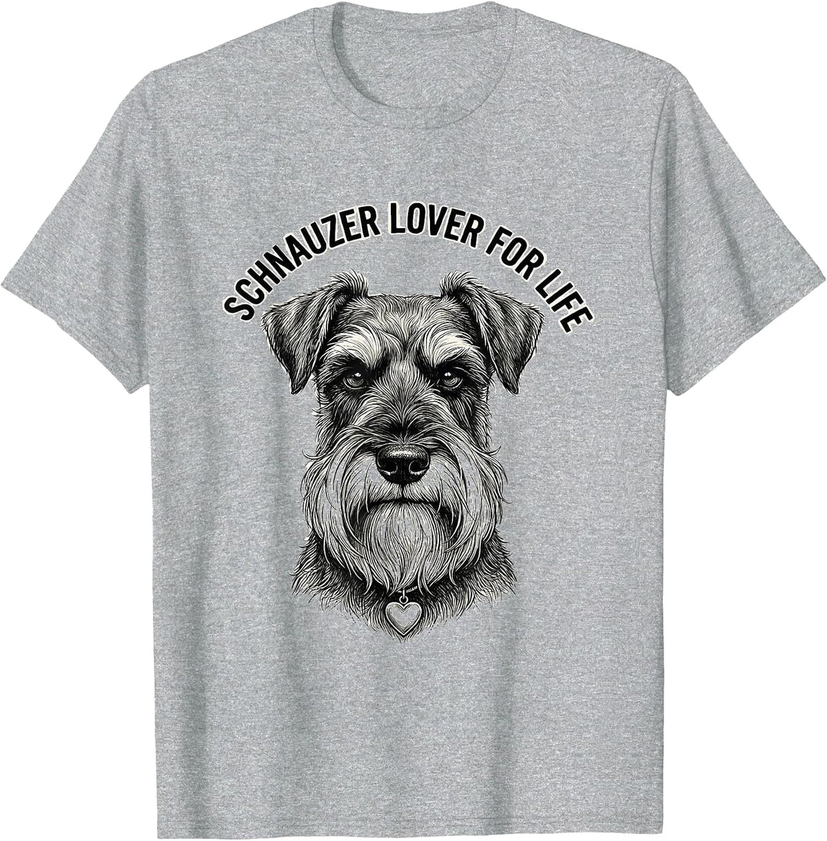 Men's Schnauzer Lover For Life Funny Dog Mom Miniature Schnauzer T-Shirt - Heather Grey