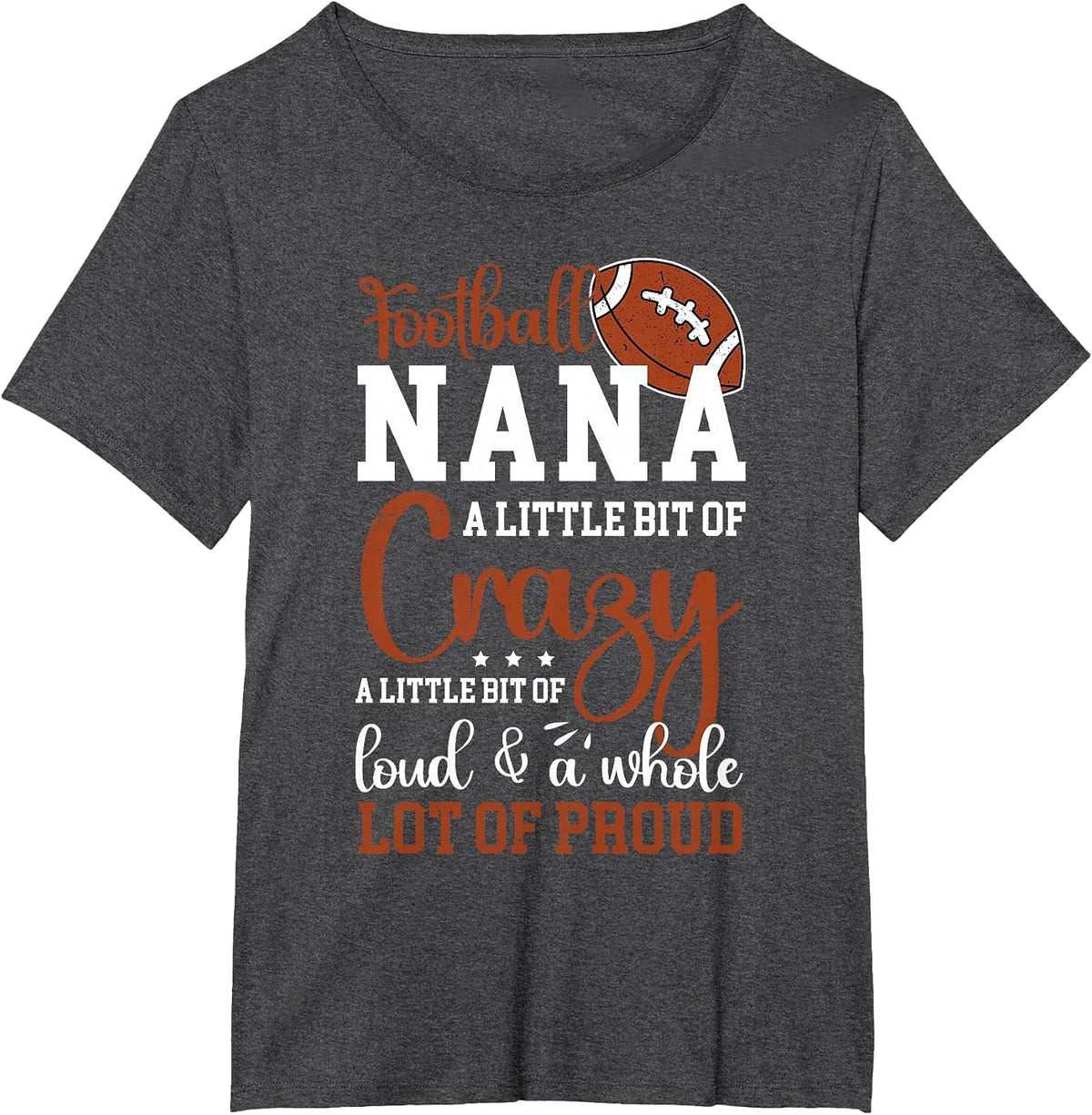 Football Nana Proud Nana of A Football Player T-Shirt - Dark Heather Grey
