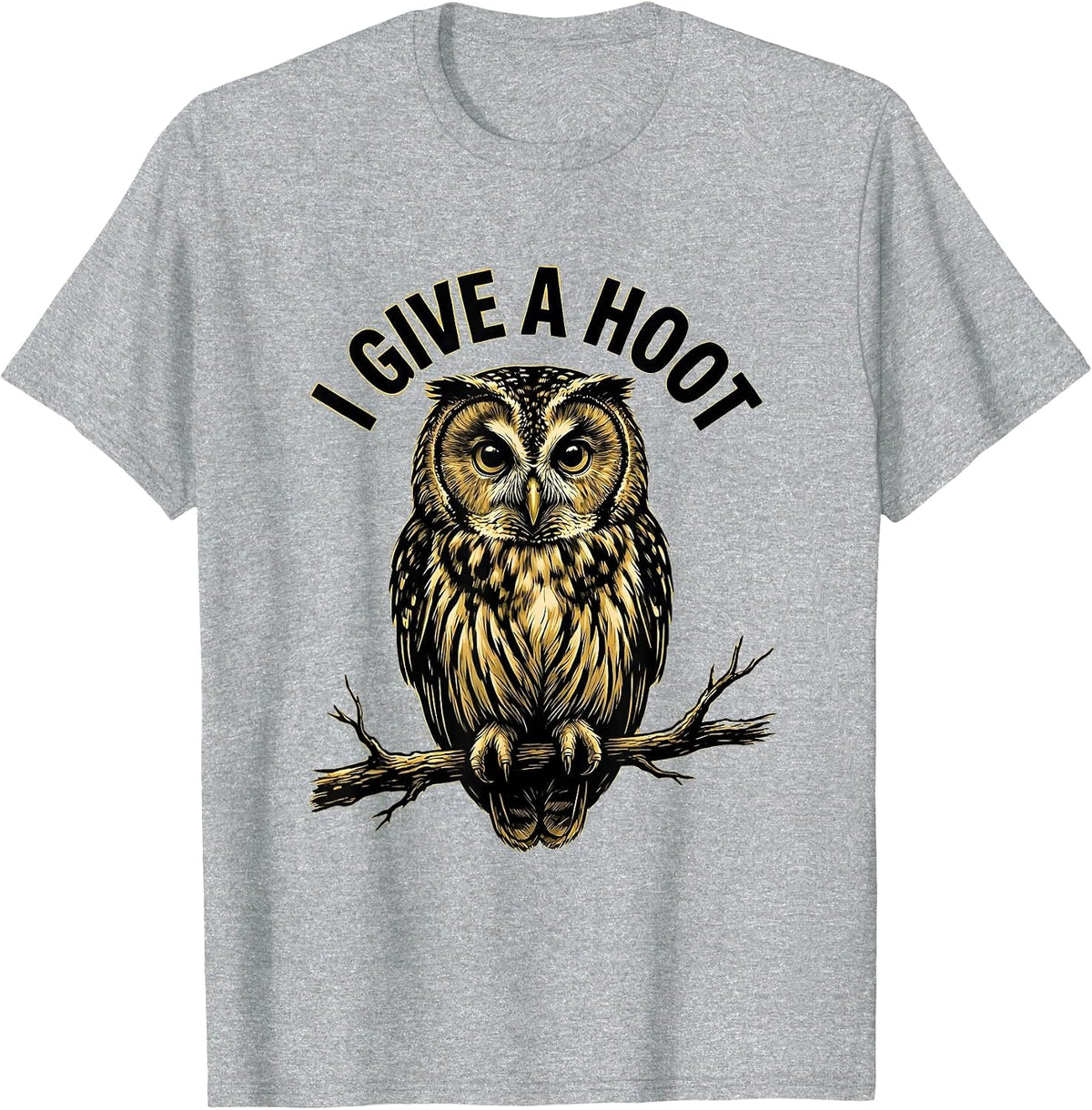 Men's I Give A Hoot Funny Owl Lover Birdwatching Eco-Awareness T-Shirt - Heather Grey