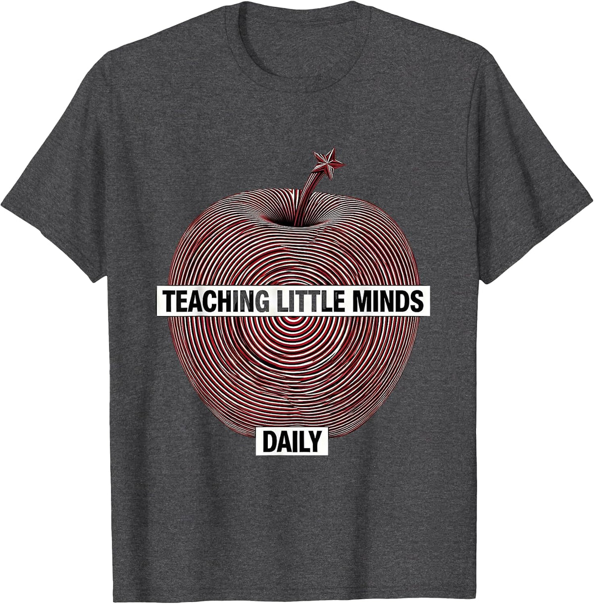 Teaching Little Minds Daily Elementary Teacher T-Shirt - Dark Heather Grey