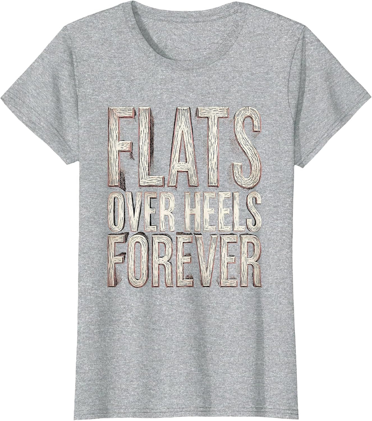 Women's Flats Over Heels Forever Ballet Flat Fashion T-Shirt - Heather Grey