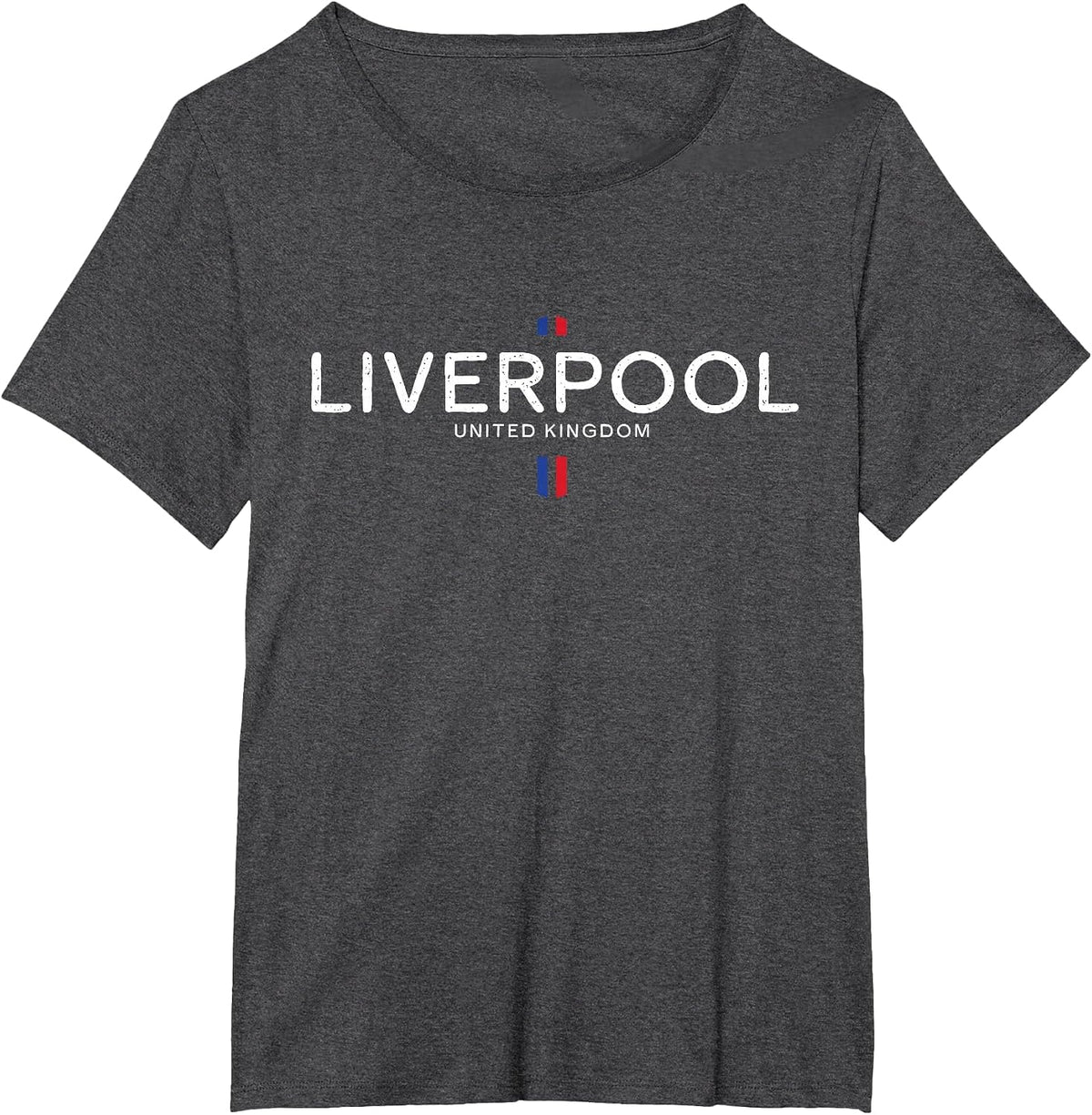 Liverpool England UK Retro Vintage T-Shirt - Dark Heather Grey