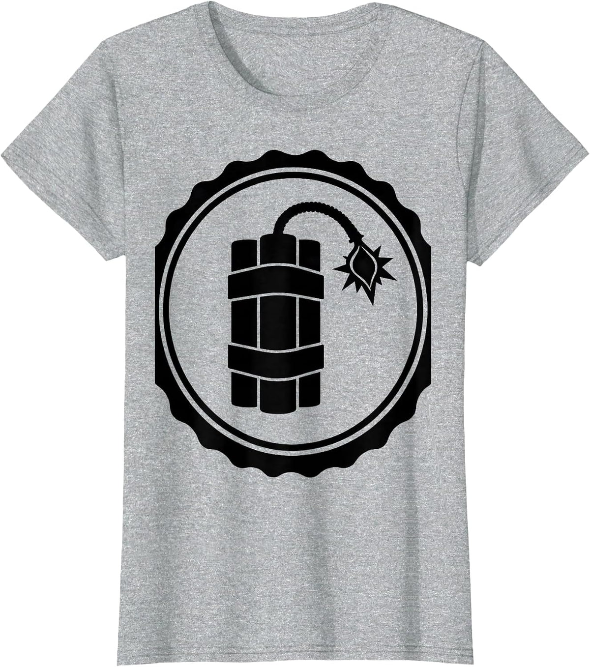 Women's FAFO Lit Fuse Dynamite Graphic Design T-Shirt - Heather Grey