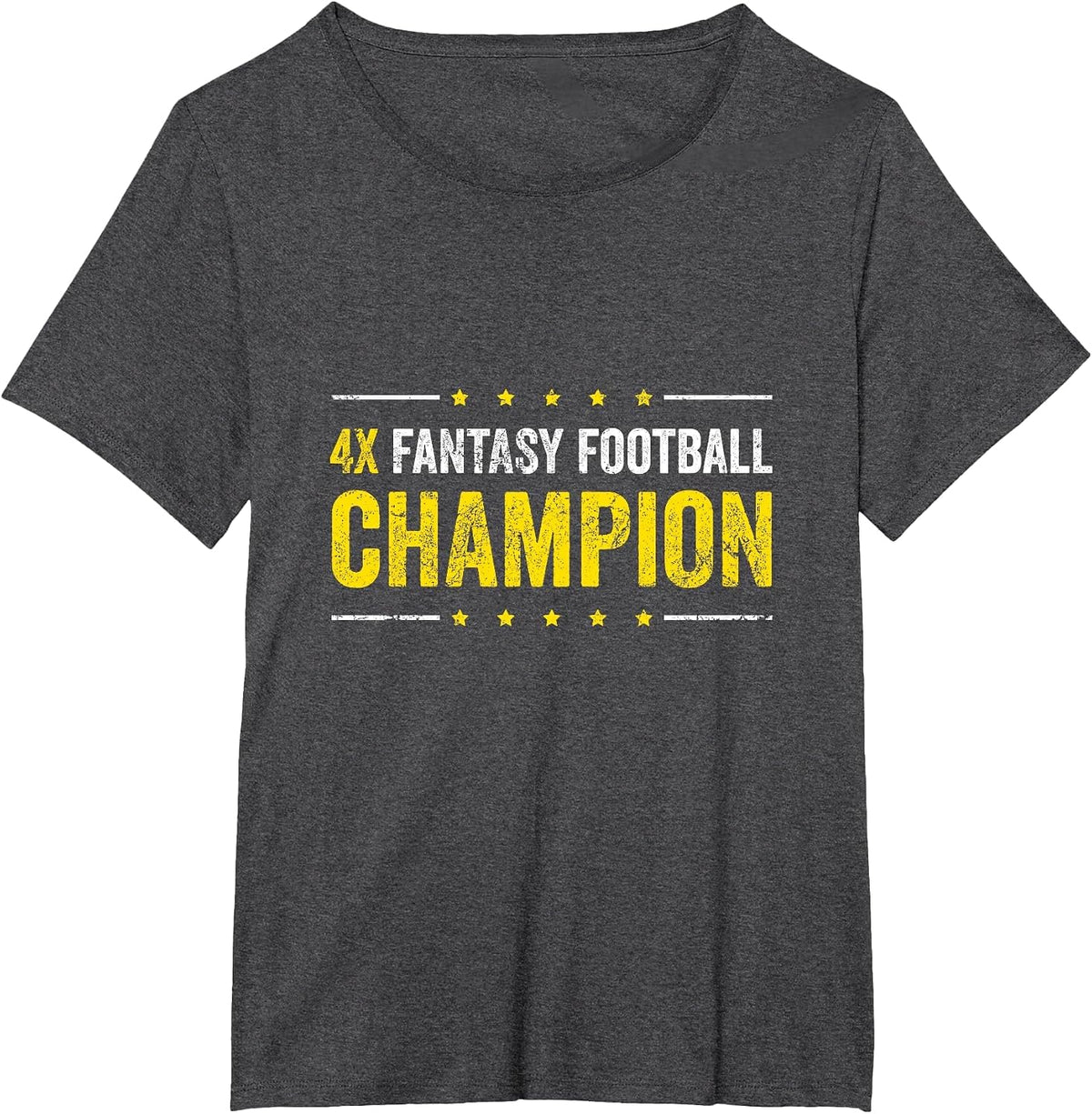 Fantasy Football 4 Time Winner Champ Champion T-Shirt - Dark Heather Grey