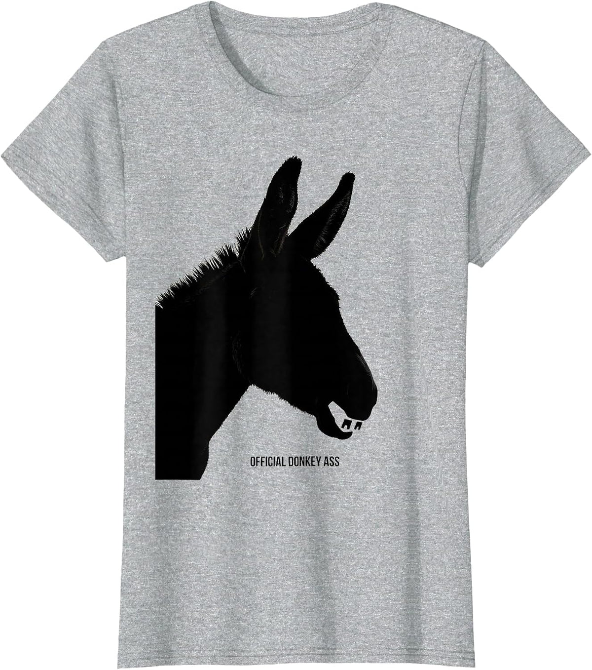 Women's Official Donkey Ass Funny Farm Animal Lover Humor T-Shirt - Heather Grey