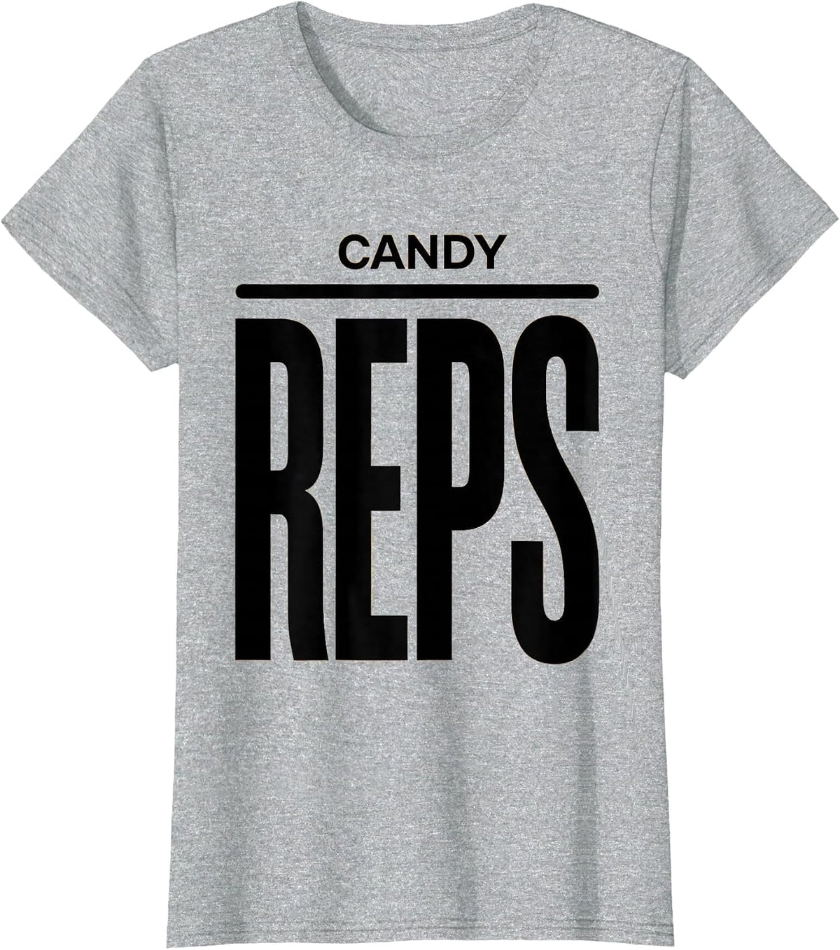 Women's Candy Reps Funny Halloween Gym Workout Lifting Pun T-Shirt - Heather Grey