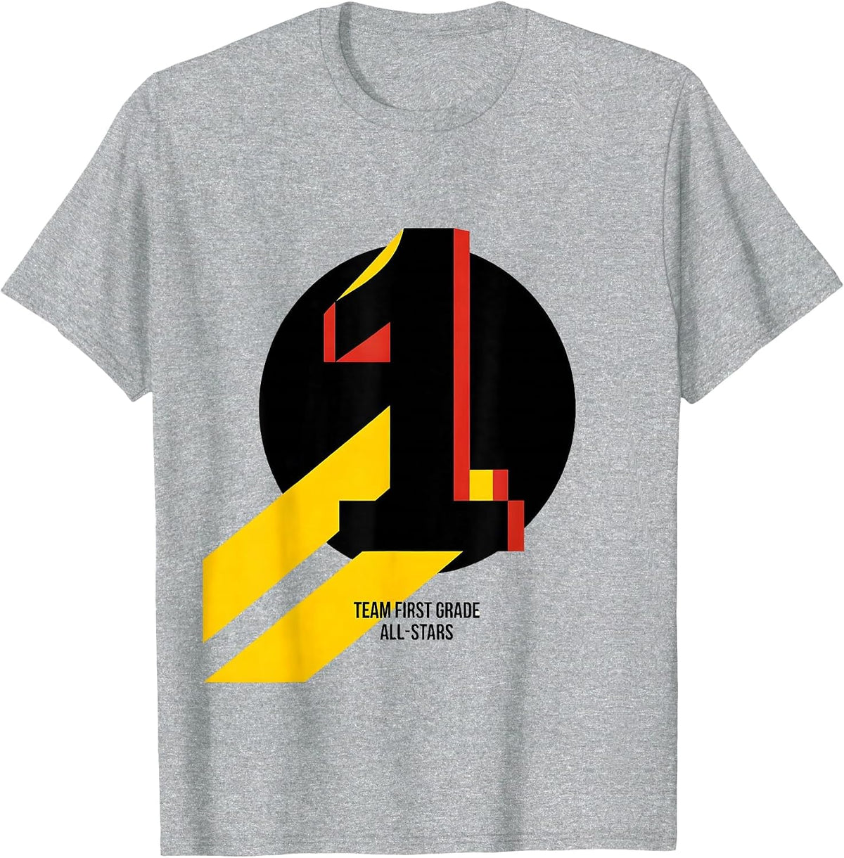 Men's Team First Grade All-Stars Bauhaus Modernist School Spirit T-Shirt - Heather Grey