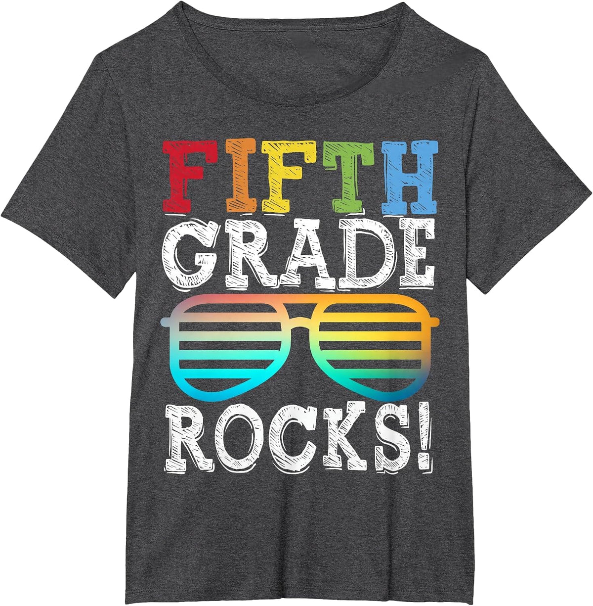 5th Grade Rocks Fifth Grade Squad Back to School Teacher T-Shirt - Dark Heather Grey