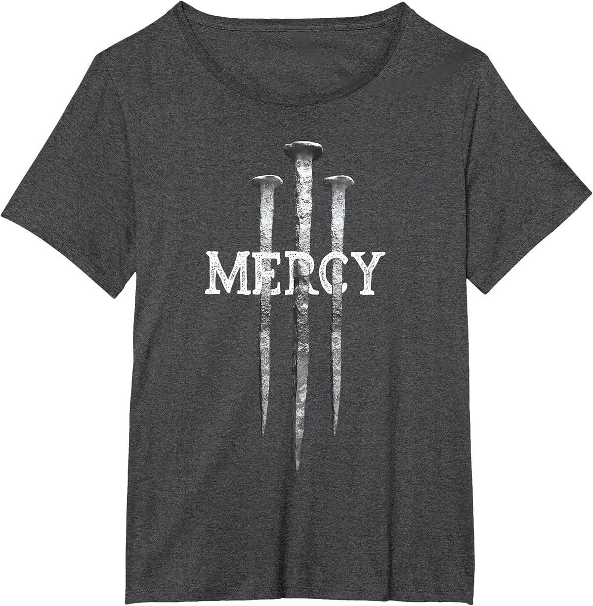 3 Nails Mercy Jesus Shirts Christian Tee T-Shirt - Dark Heather Grey